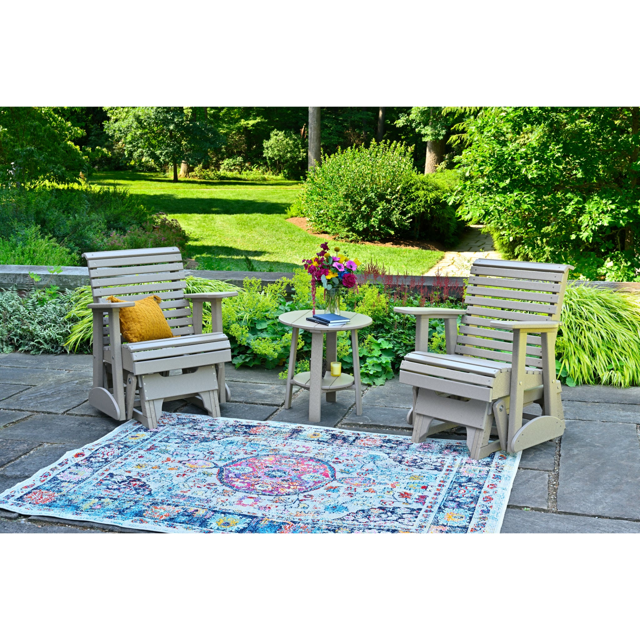 LuxCraft 2′ Plain Glider Chair – Outdoor Poly Porch Glider Seat (2PPG)