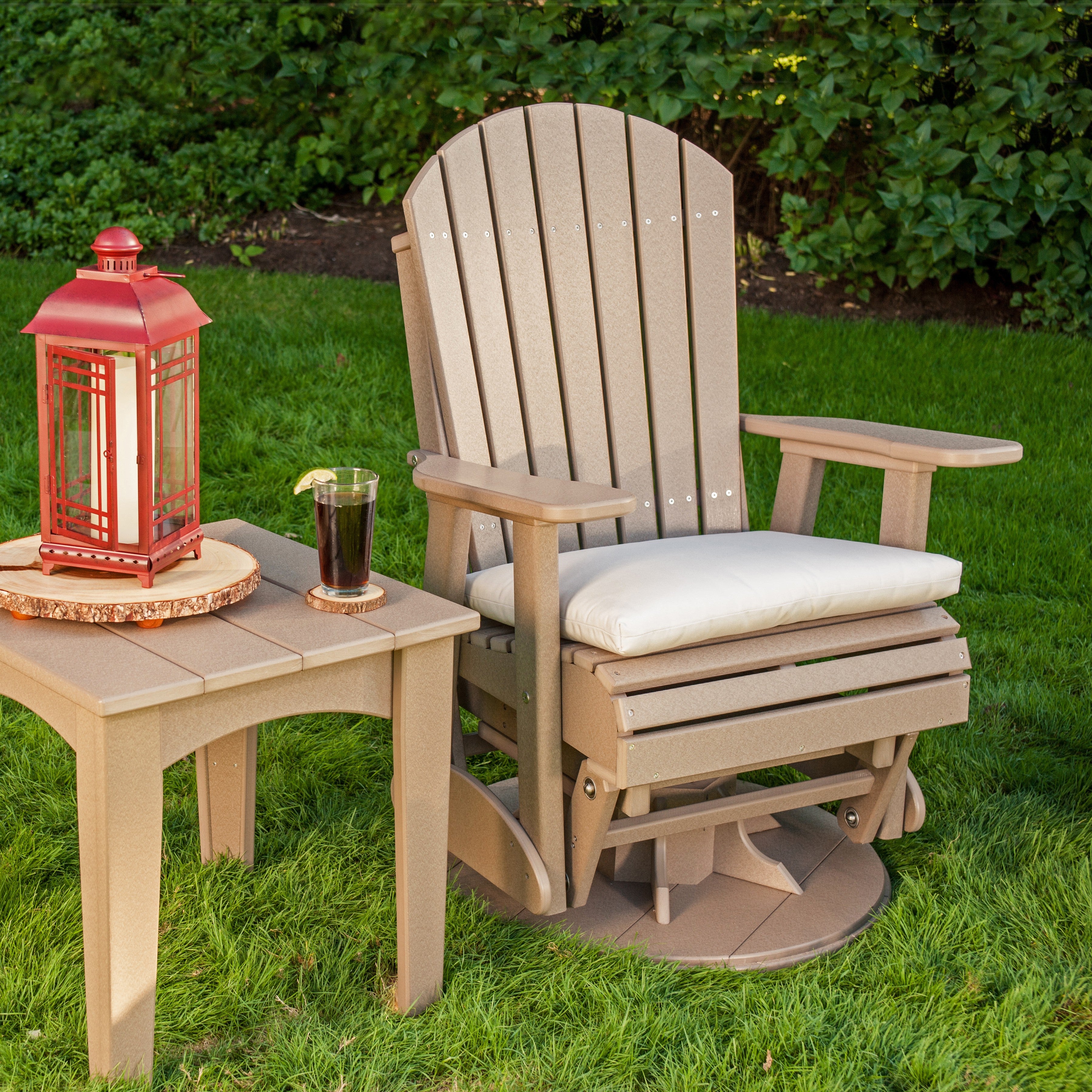 LuxCraft 2′ Adirondack Swivel Glider Chair – Outdoor Poly Swivel Glider Seat (2SAPG)