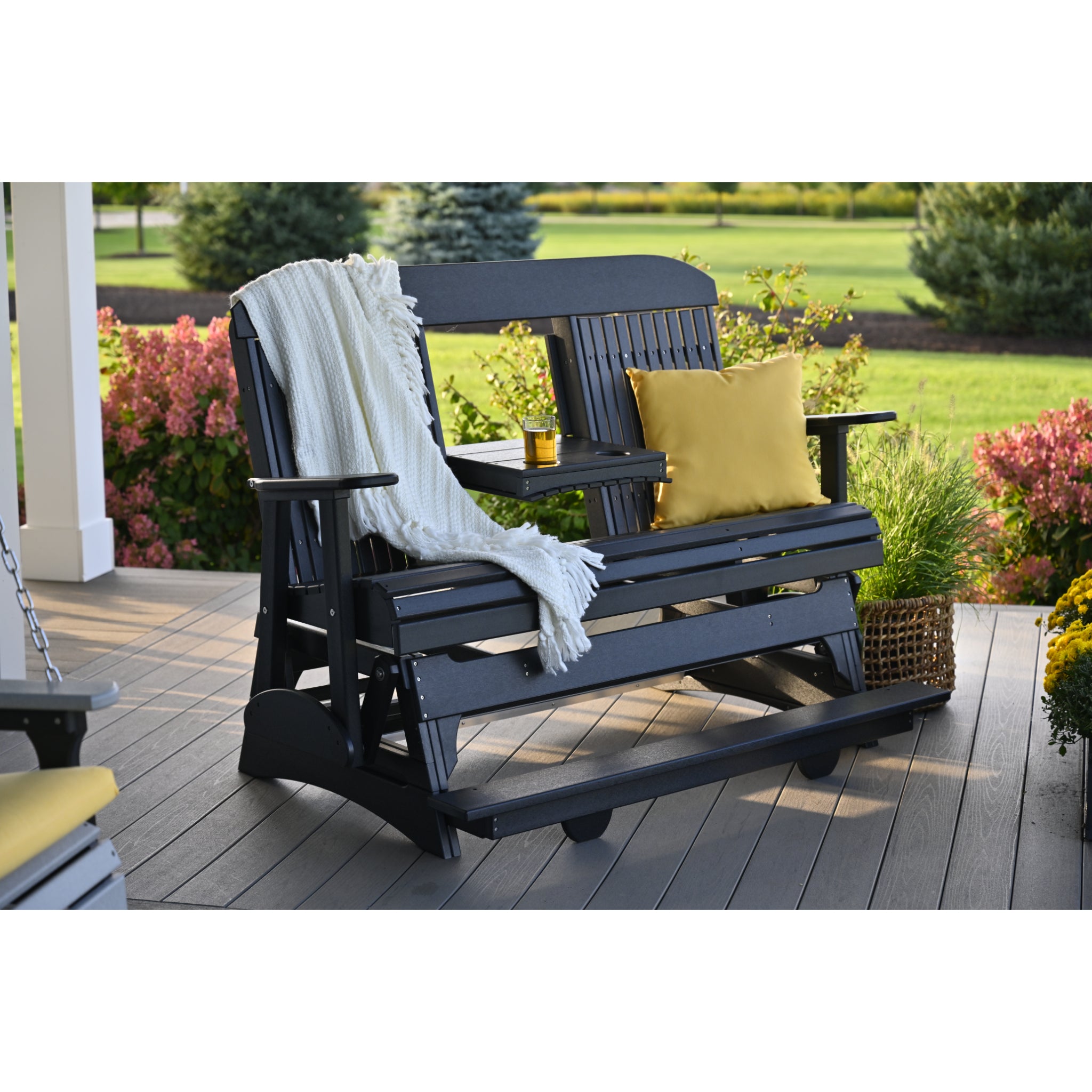 LuxCraft 5′ Classic Balcony Glider – Outdoor Poly Glider Bench (5CPBAG)