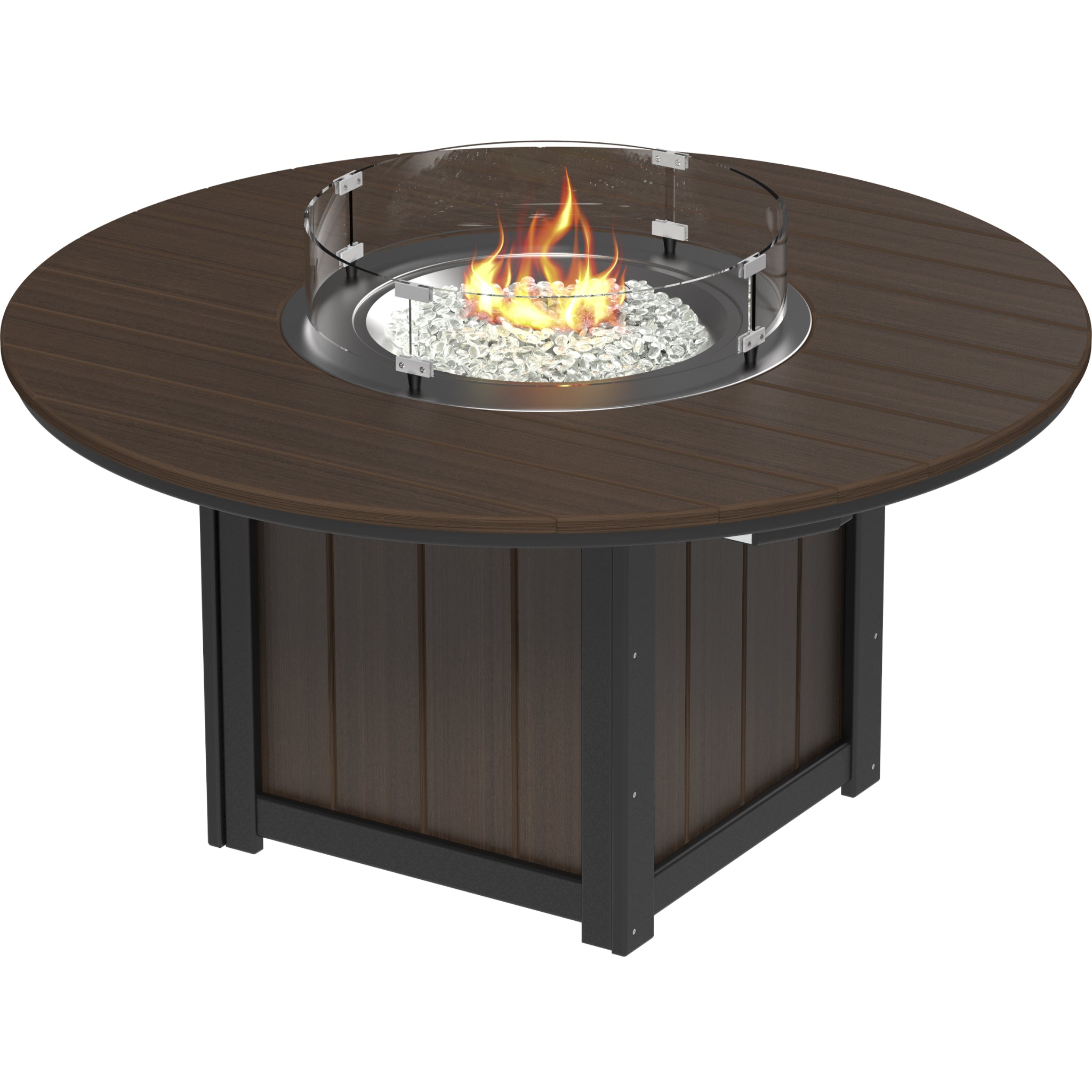 LuxCraft Lumin 60″ Round Fire Table – Outdoor Poly Patio Bar Height Fire Table (LFT60R)