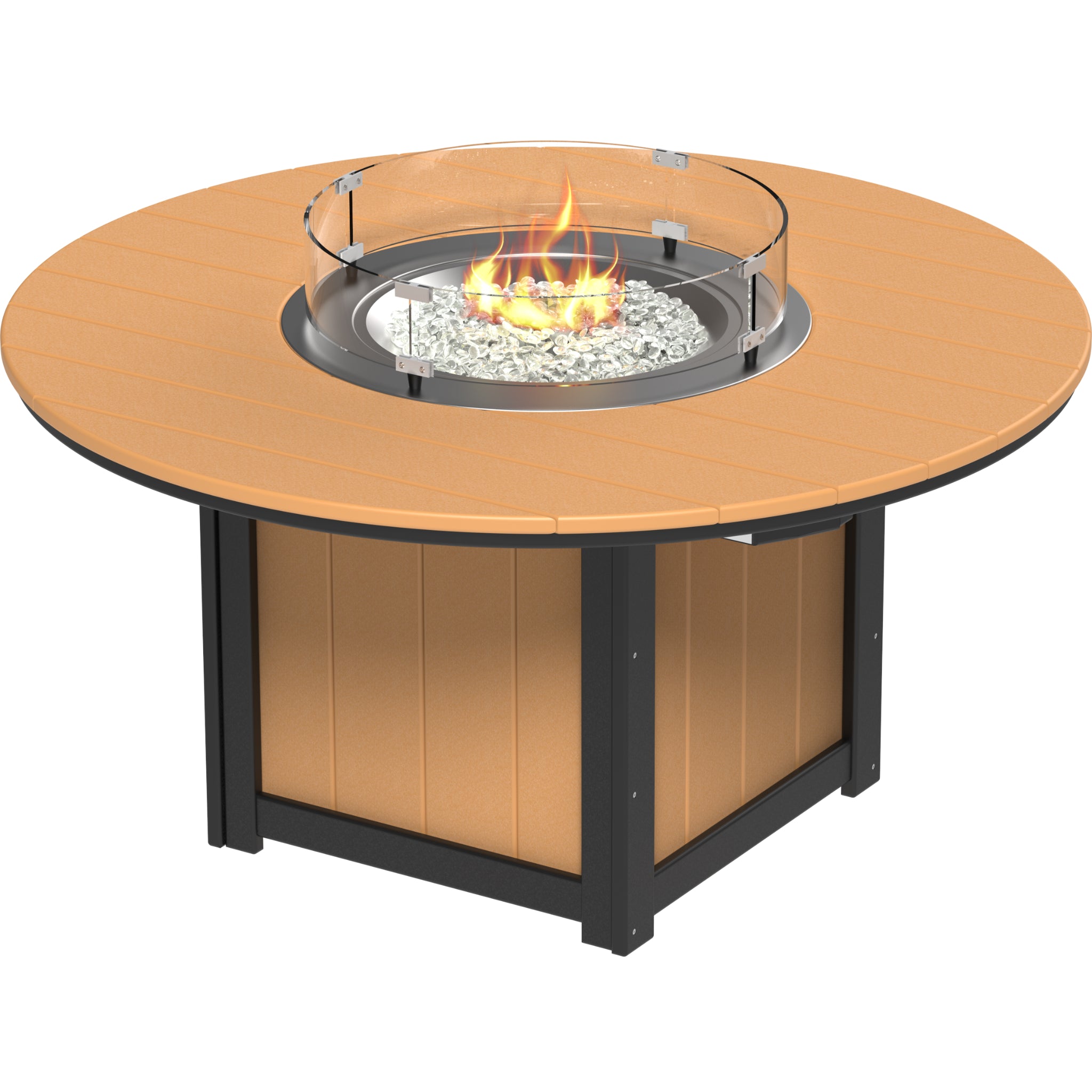 LuxCraft Lumin 60″ Round Fire Table – Outdoor Poly Patio Counter Height Fire Table (LFT60R)
