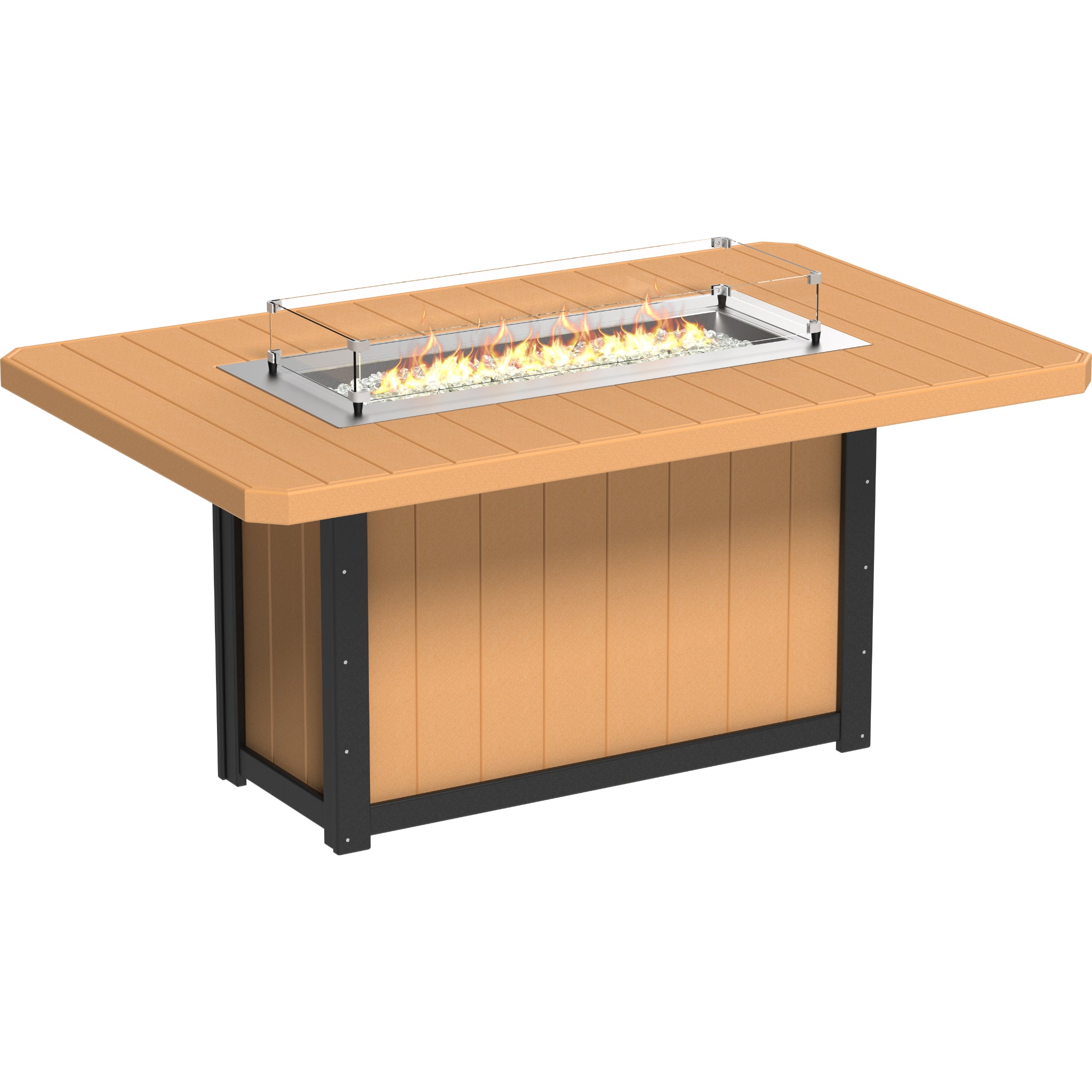 LuxCraft Lumin 79″ Rectangular Fire Table – Outdoor Poly Patio Counter Height Fire Table (LFT79R)