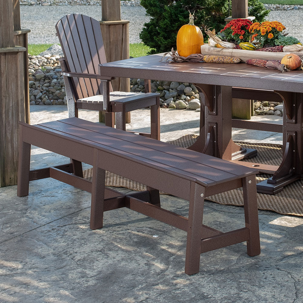 LuxCraft Café Dining Bench – Outdoor Poly 72" Dining Bench (CDB72)
