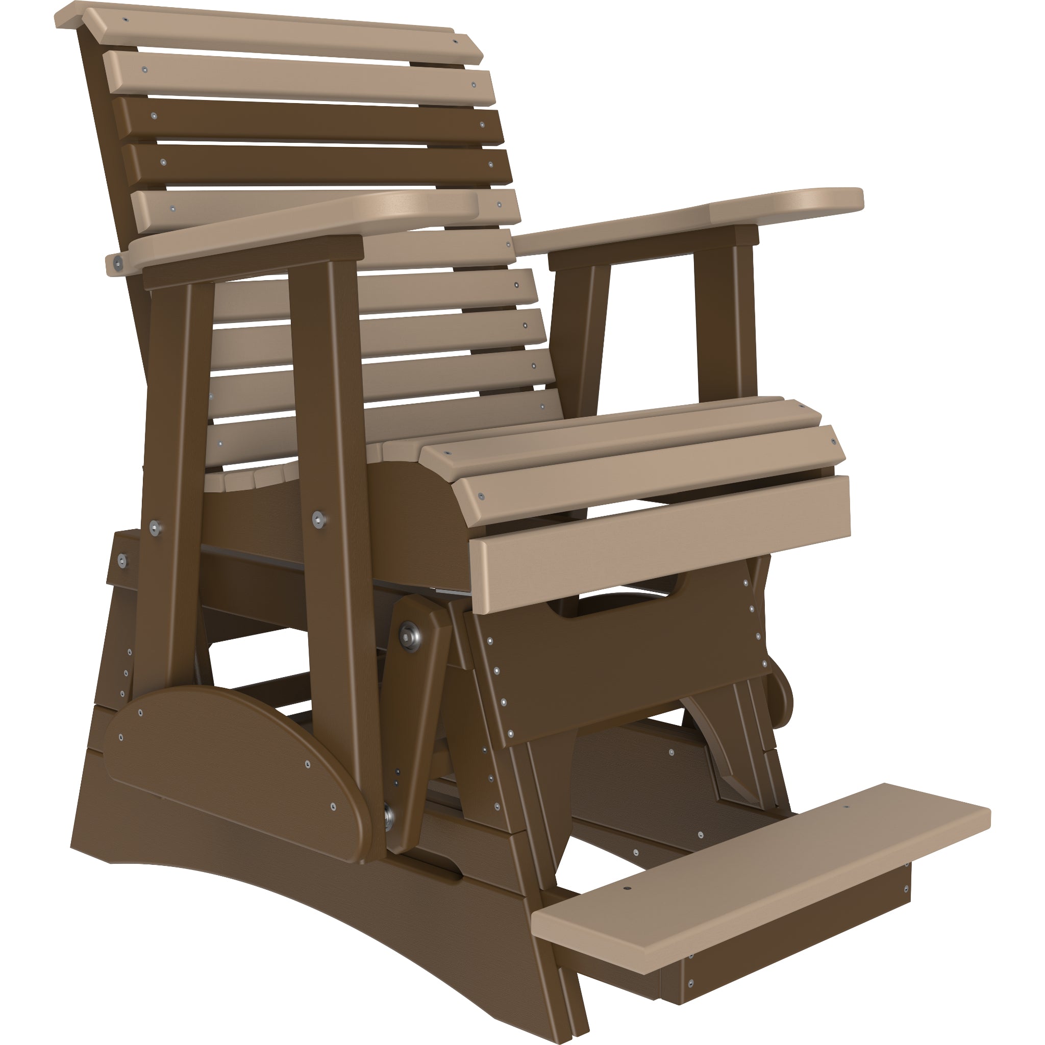 LuxCraft 2′ Plain Balcony Glider Chair – Outdoor Poly Balcony Glider Seat (2PPBAG)