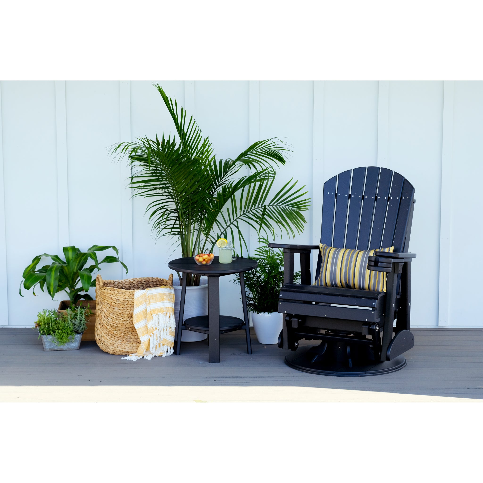 LuxCraft 2′ Adirondack Swivel Glider Chair – Outdoor Poly Swivel Glider Seat (2SAPG)