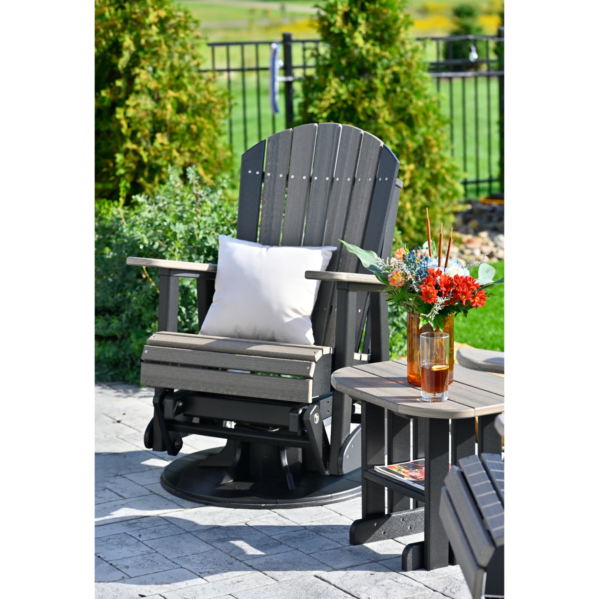 LuxCraft 2′ Adirondack Swivel Glider Chair – Outdoor Poly Swivel Glider Seat (2SAPG)