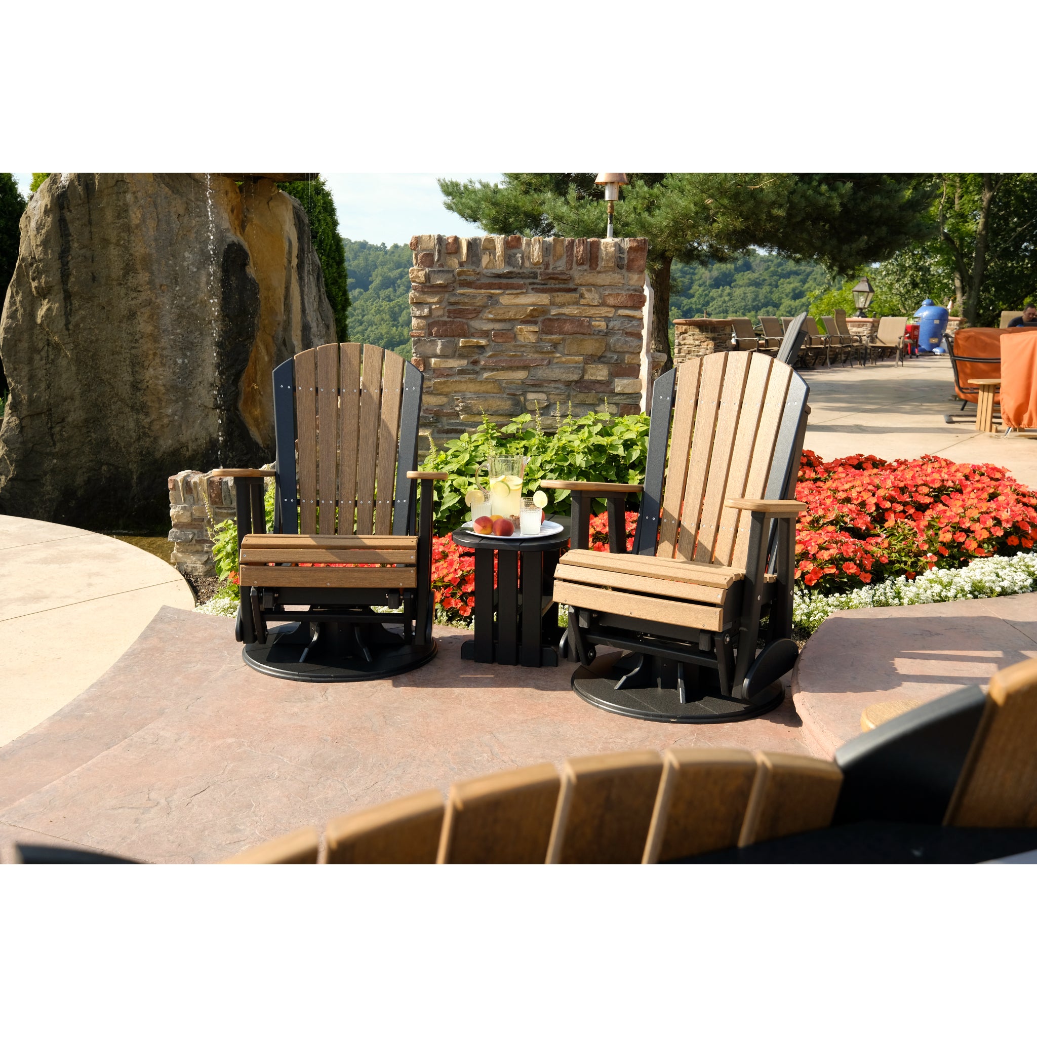 LuxCraft 2′ Adirondack Swivel Glider Chair – Outdoor Poly Swivel Glider Seat (2SAPG)