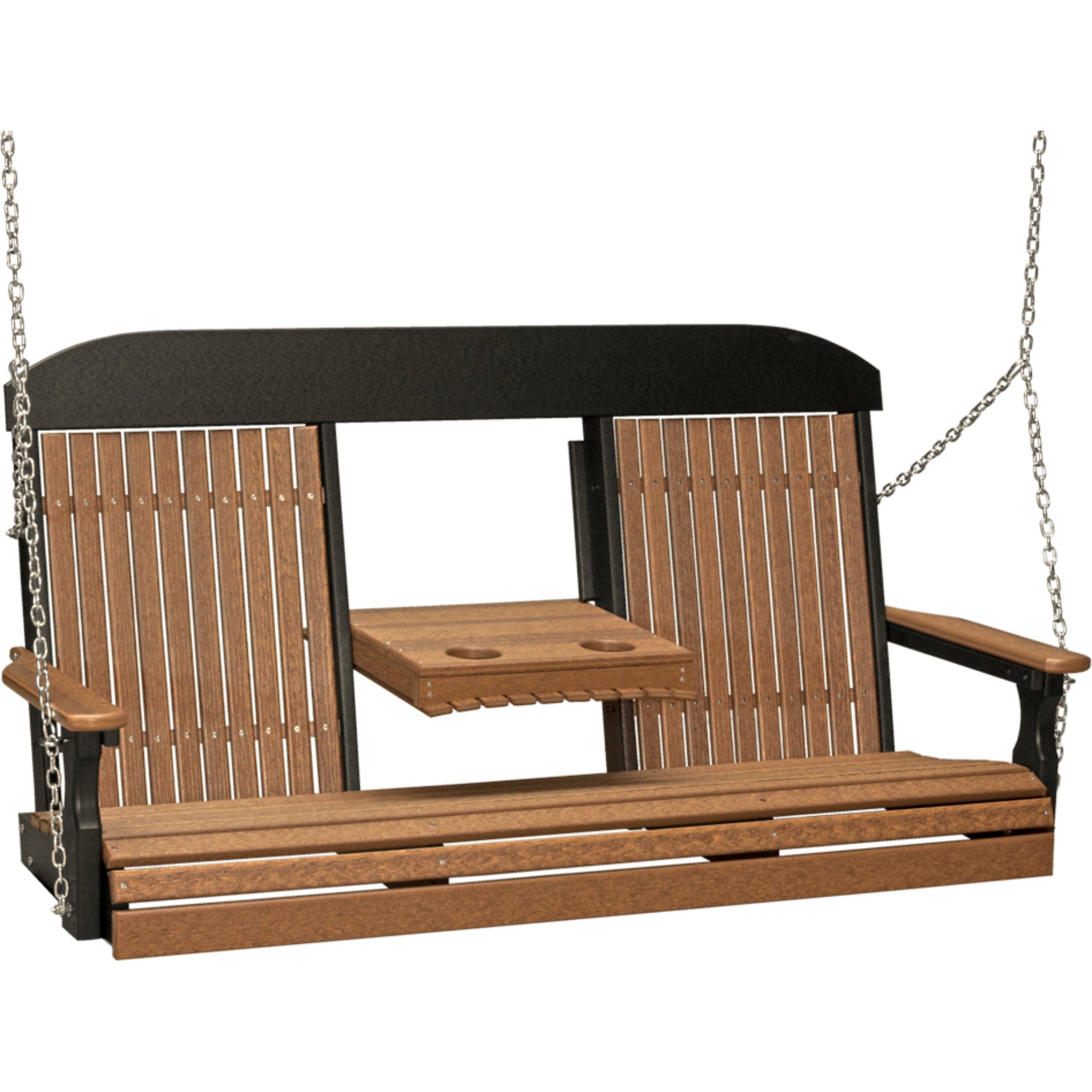 LuxCraft 5′ Classic Swing Chair – Durable Poly Outdoor Porch Swing (5CPS)