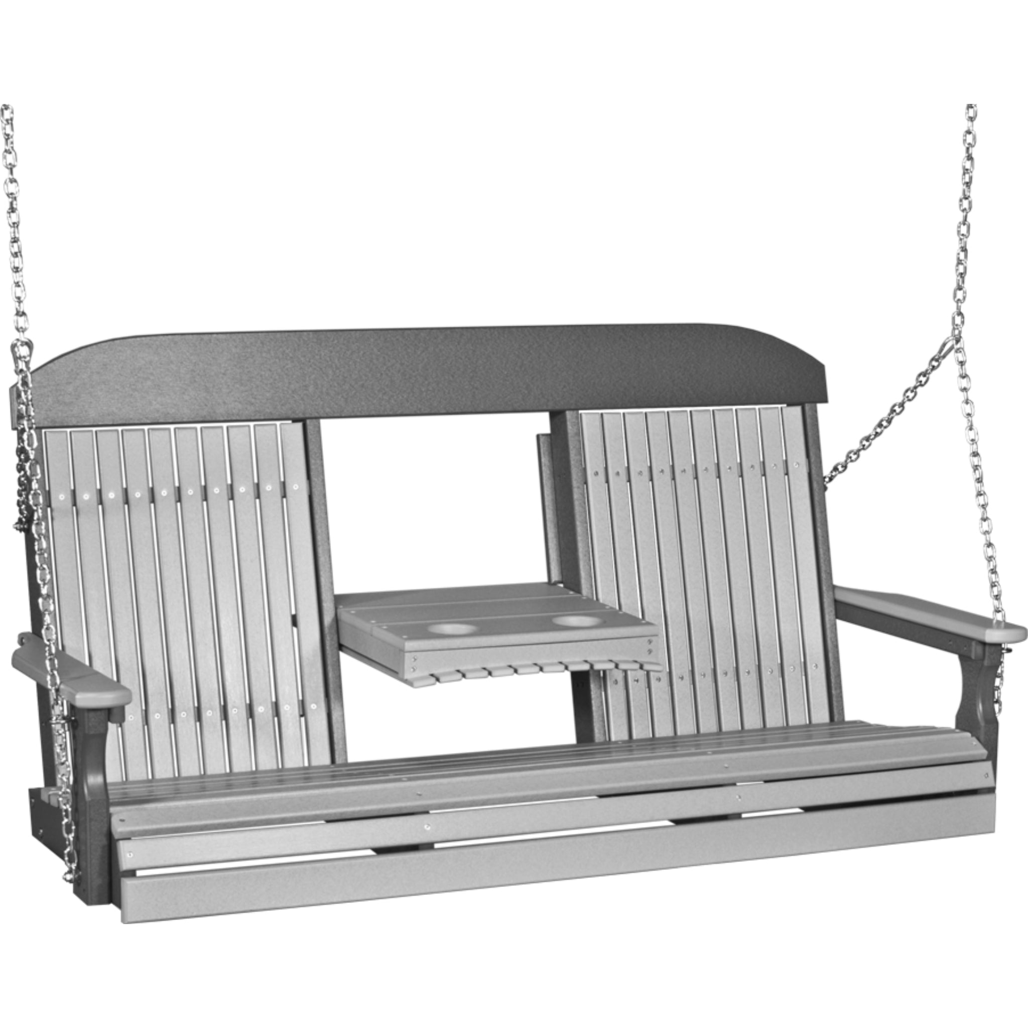 LuxCraft 5′ Classic Swing Chair – Durable Poly Outdoor Porch Swing (5CPS)