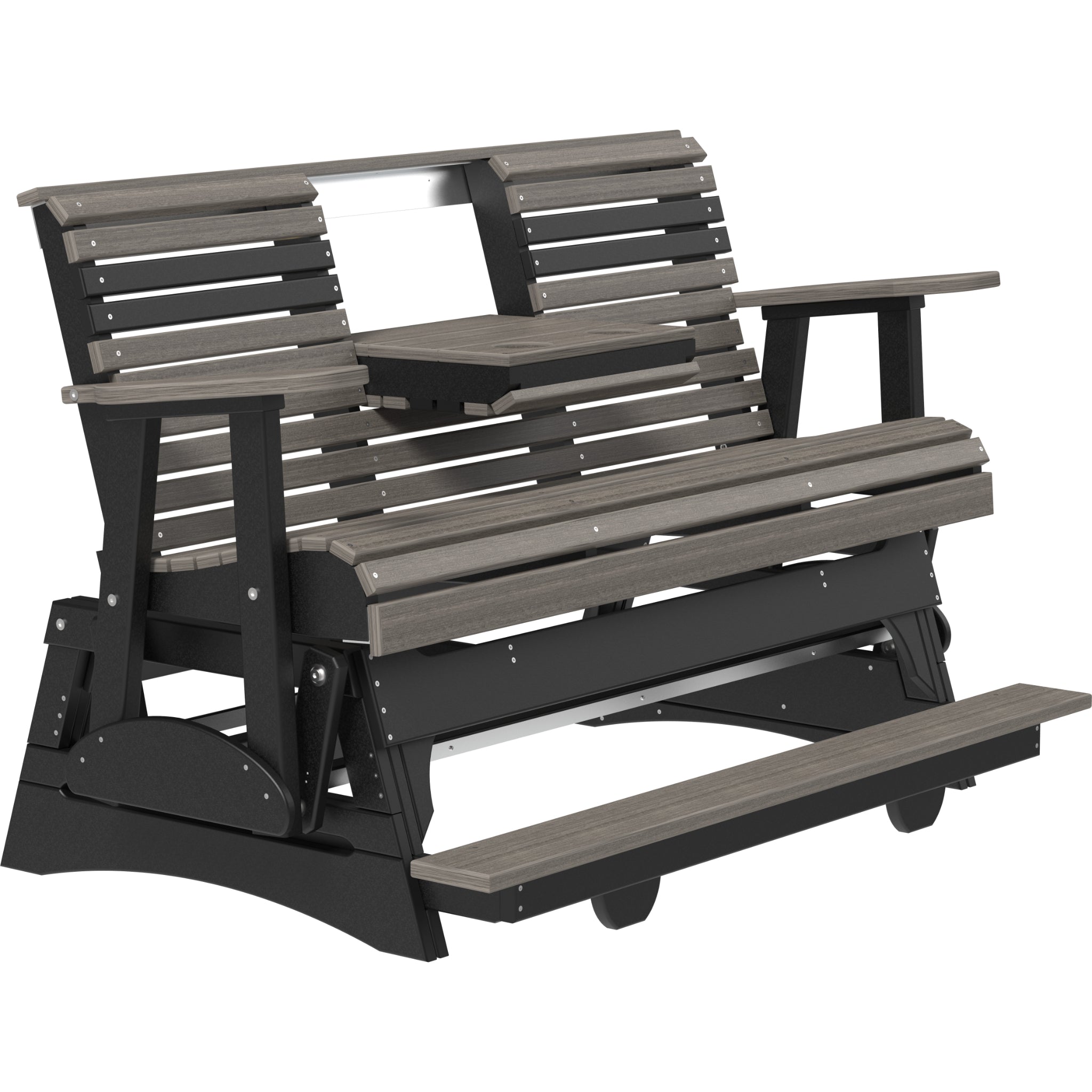 LuxCraft 5′ Plain Balcony Glider – Outdoor Poly Balcony Glider Bench (5PPBAG)