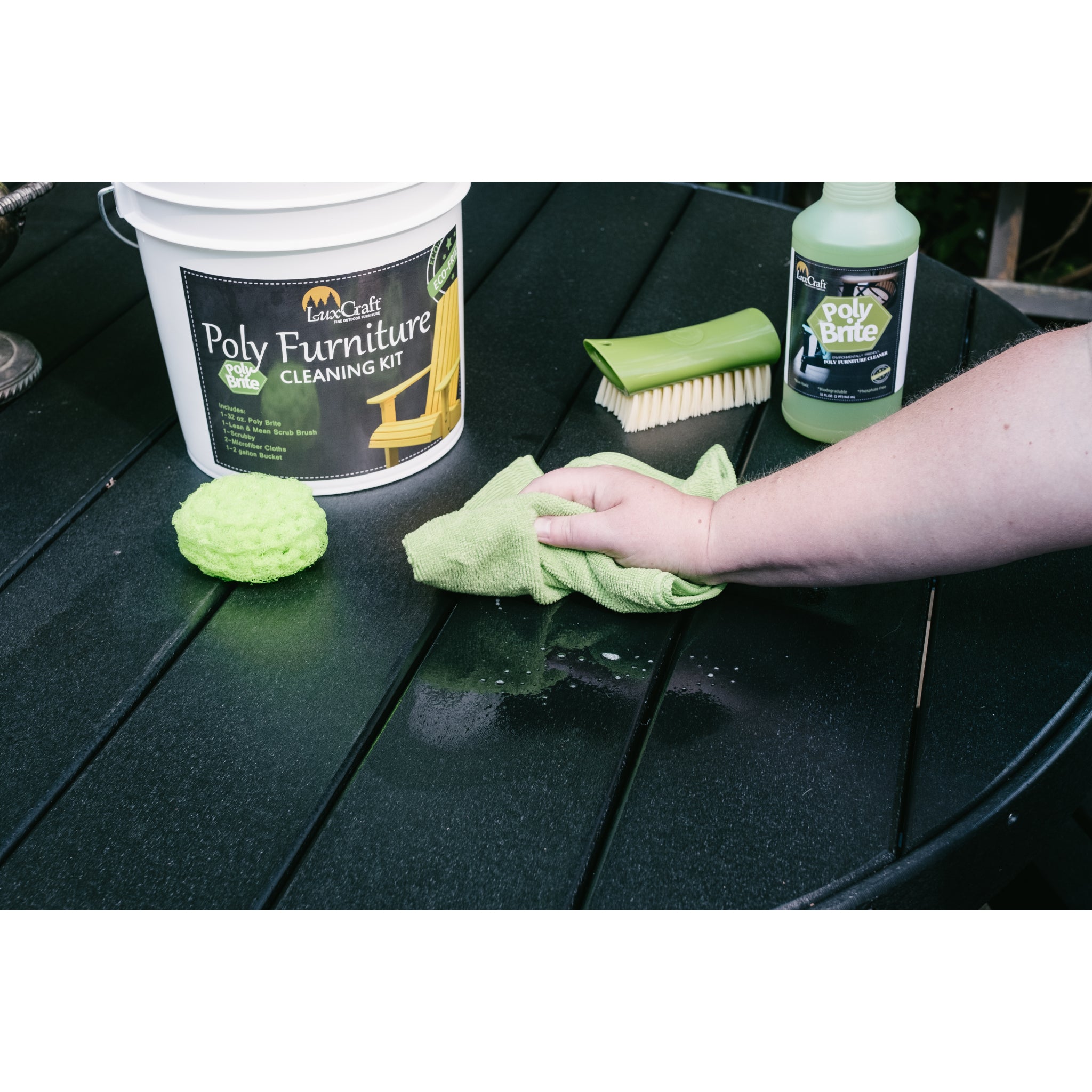 LuxCraft Poly-Brite Cleaning Kit – Outdoor Poly Furniture Care Kit (PBCK)