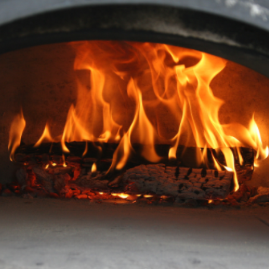 Chicago Brick Oven CBO-750 Hybrid Pizza Oven (Residential) with Hood & Black Base Stand CBO-O-STD-750-HYB-R