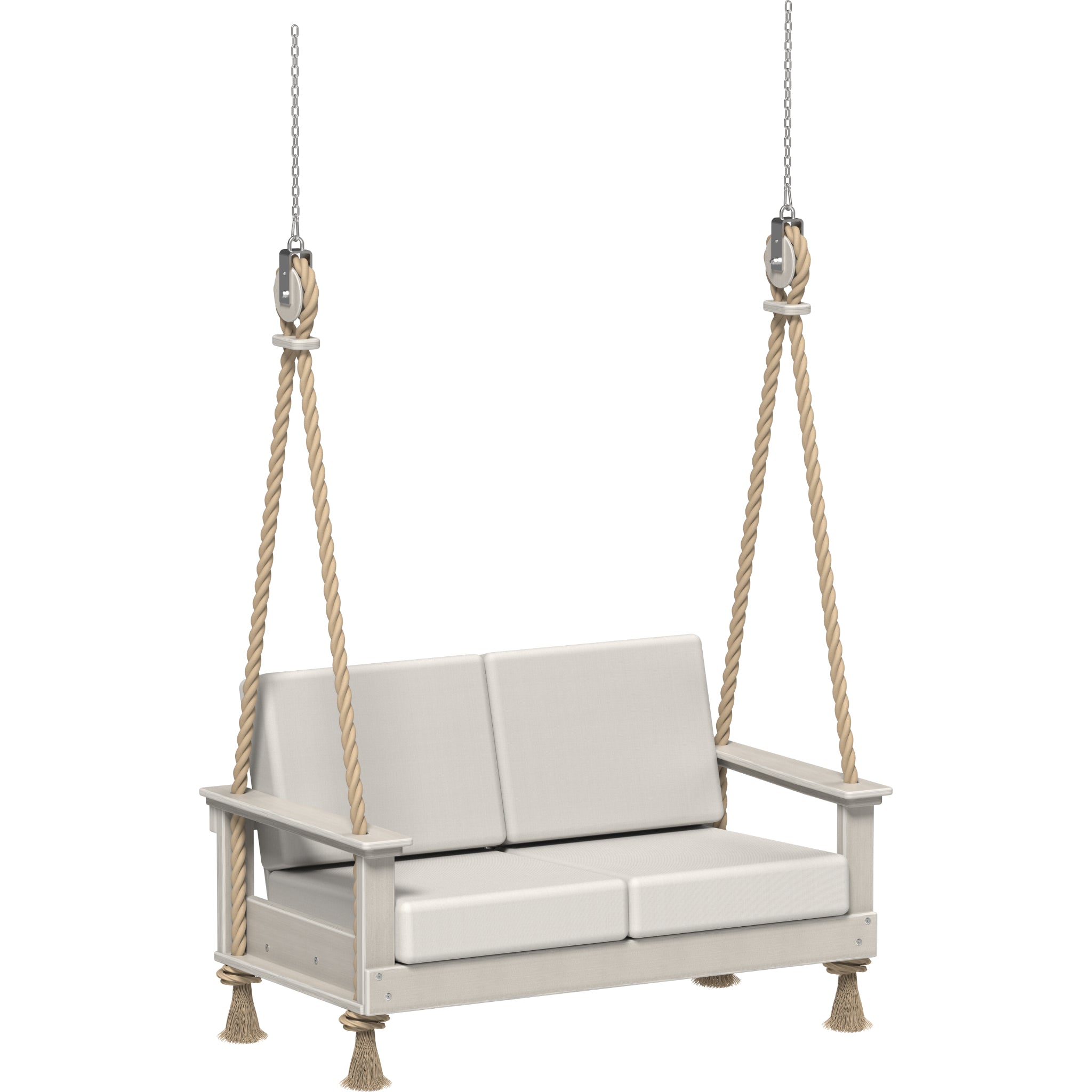 LuxCraft Lanai Deep Seating Loveseat Swing – Outdoor Poly Patio Swing (LDSLS)