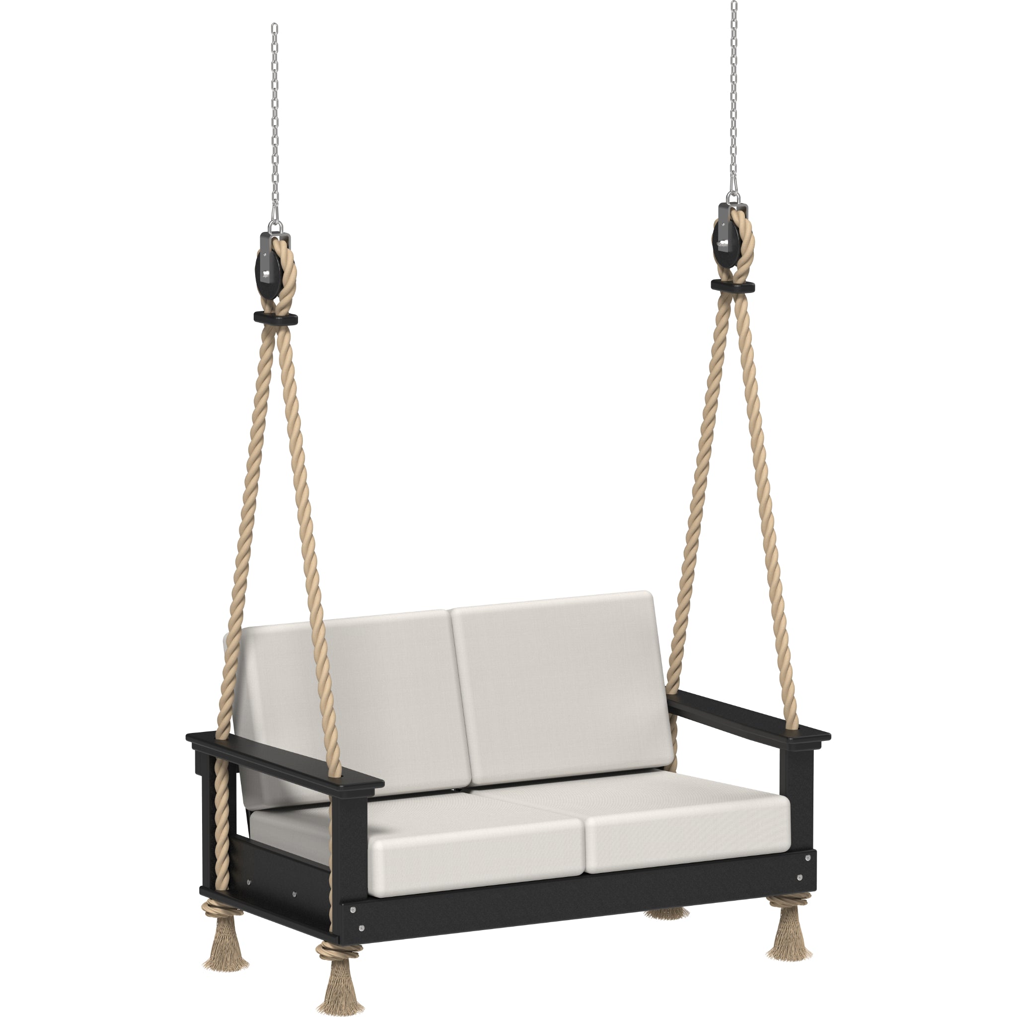 LuxCraft Lanai Deep Seating Loveseat Swing – Outdoor Poly Patio Swing (LDSLS)