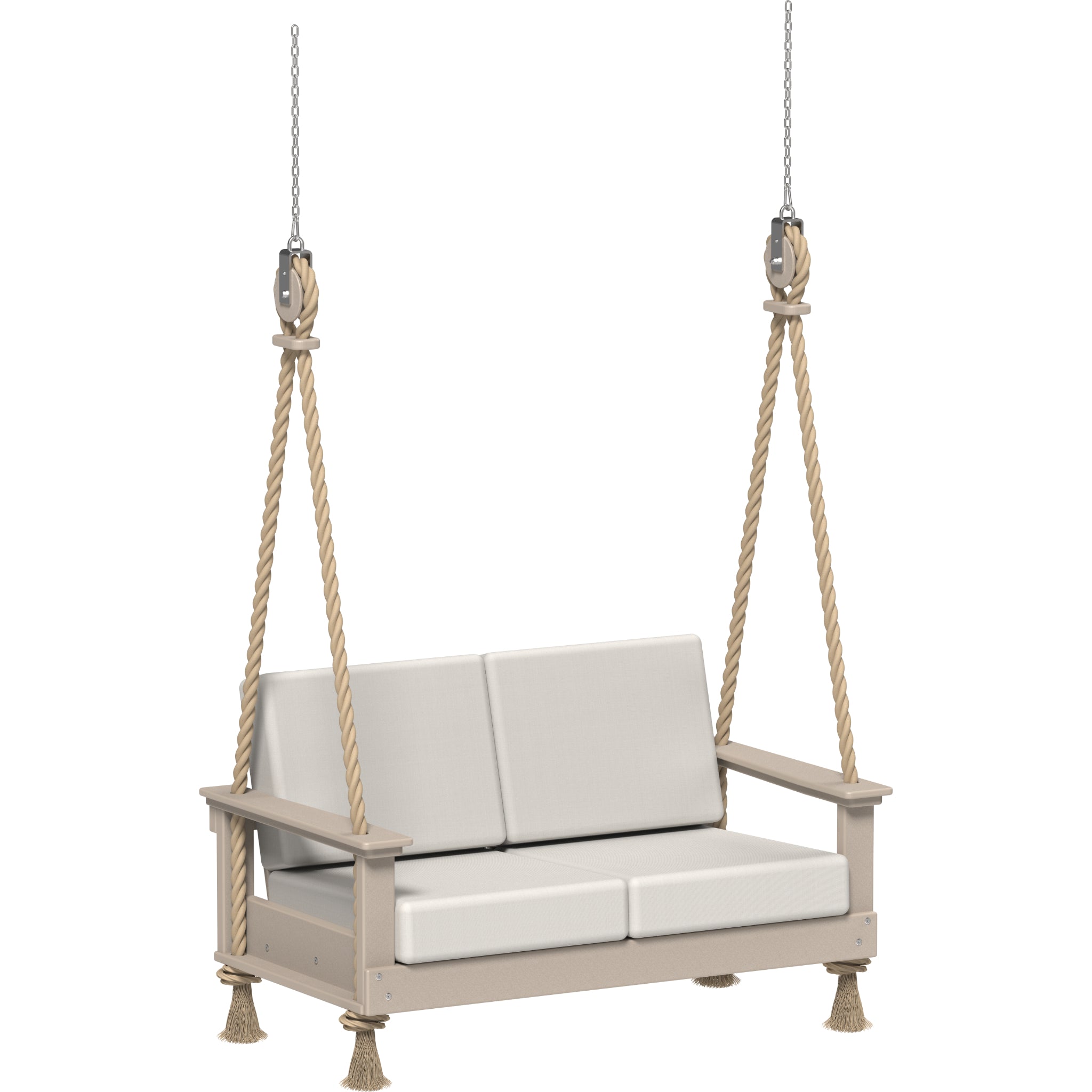 LuxCraft Lanai Deep Seating Loveseat Swing – Outdoor Poly Patio Swing (LDSLS)