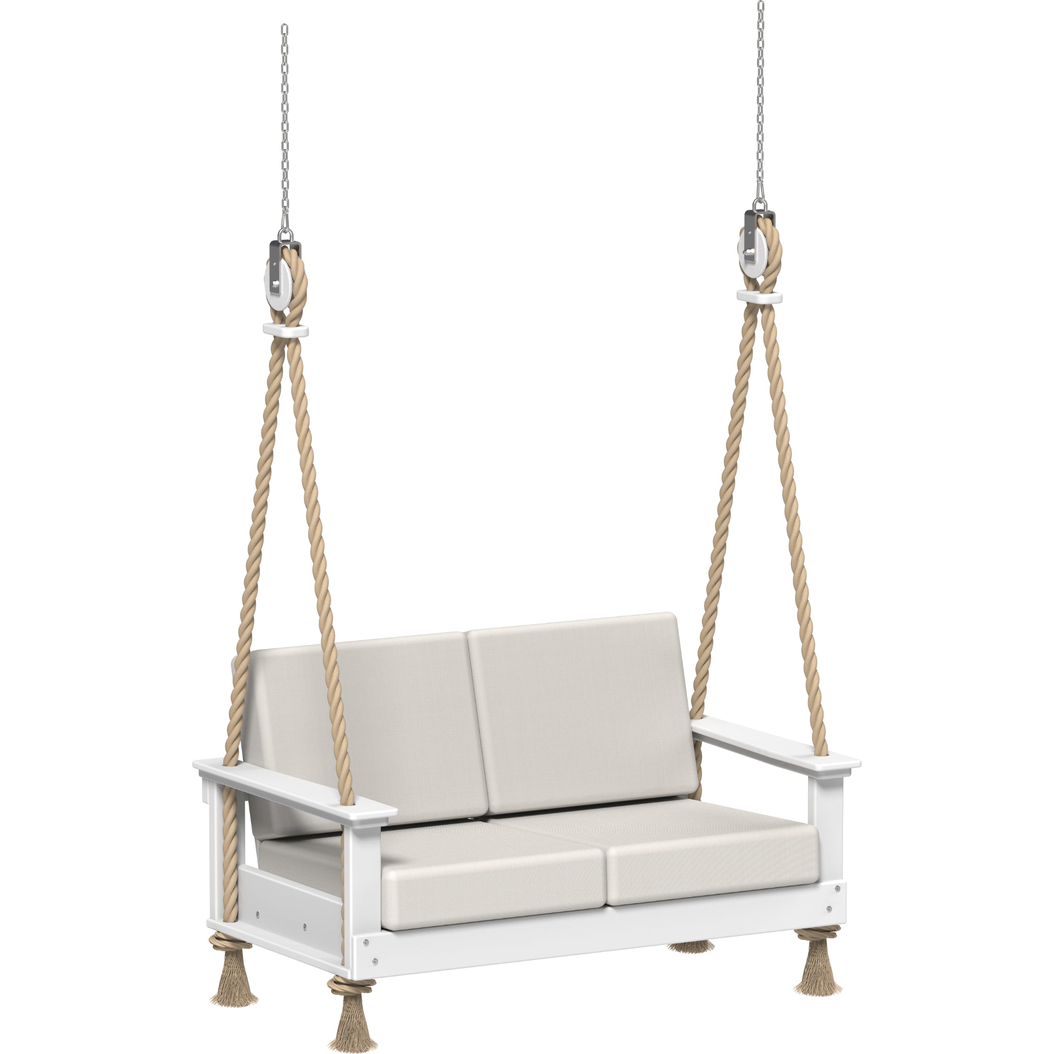 LuxCraft Lanai Deep Seating Loveseat Swing – Outdoor Poly Patio Swing (LDSLS)