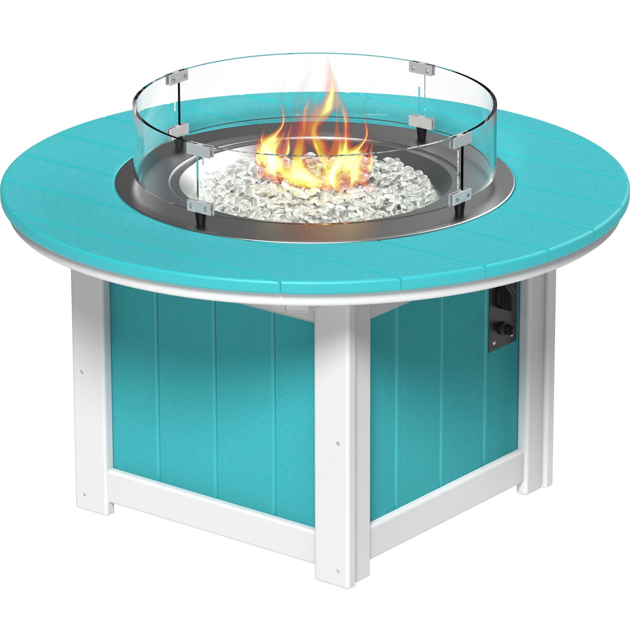 LuxCraft Lumin 46″ Round Fire Pit – Outdoor Poly Patio Fire Pit (LFP46R)
