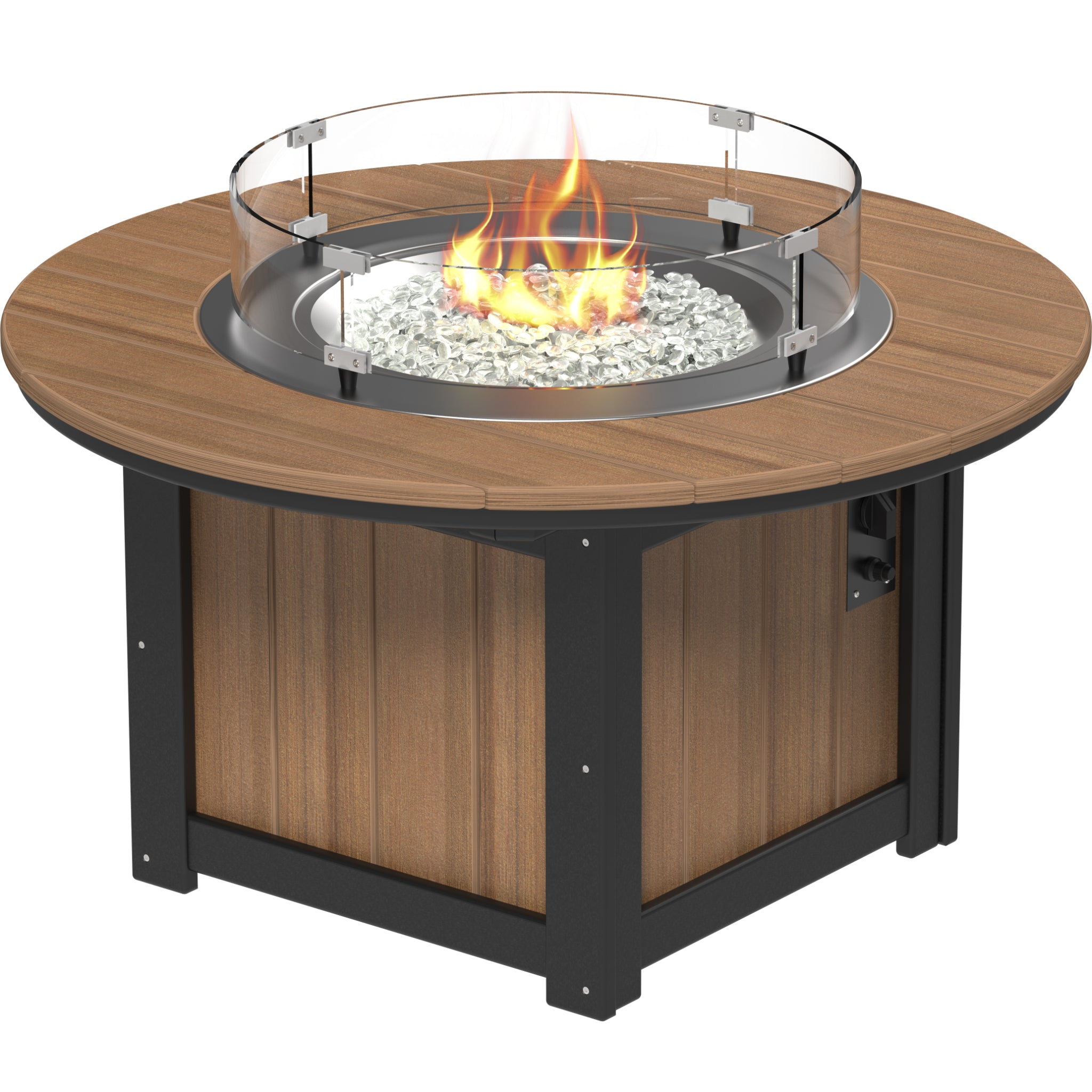 LuxCraft Lumin 46″ Round Fire Pit – Outdoor Poly Patio Fire Pit (LFP46R)