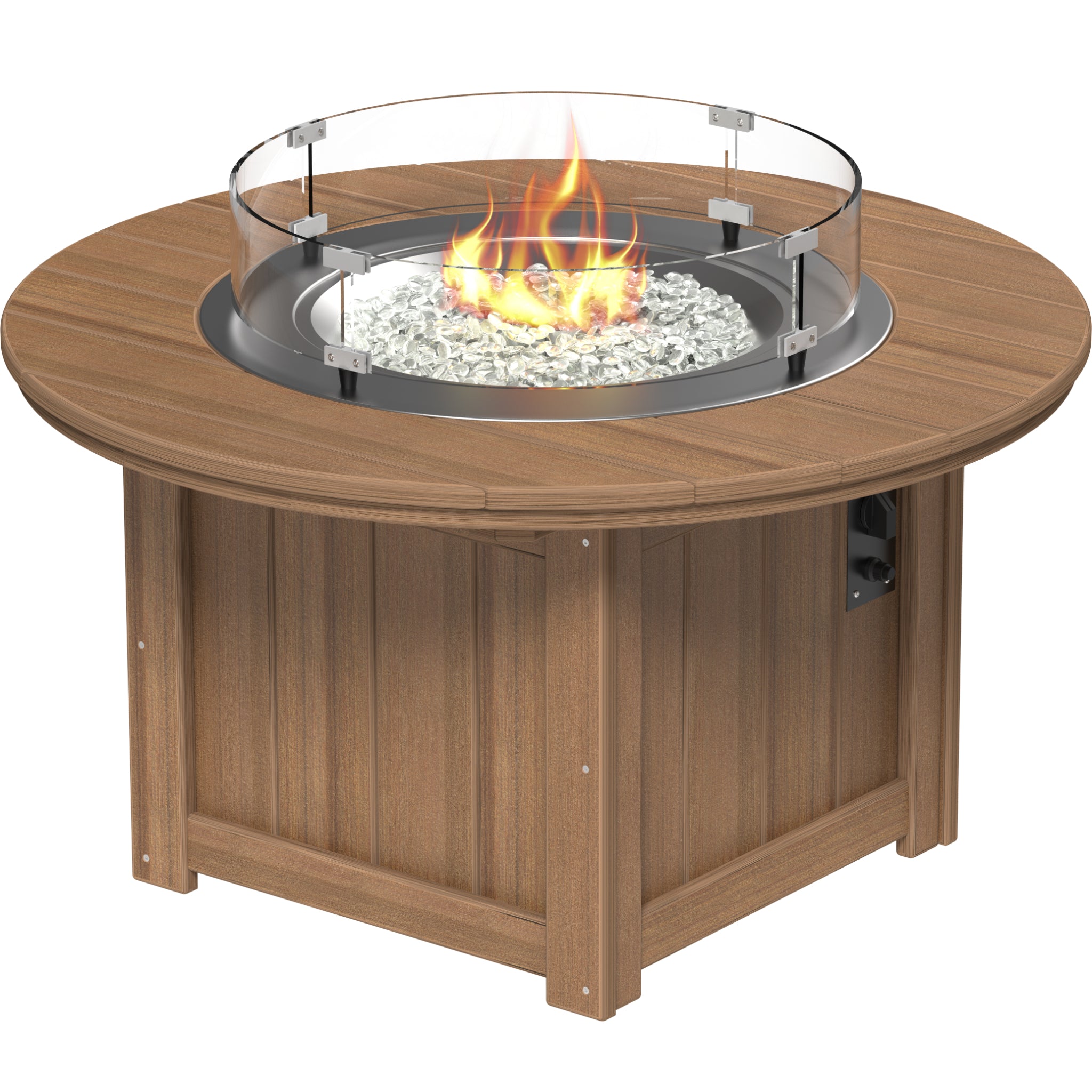 LuxCraft Lumin 46″ Round Fire Pit – Outdoor Poly Patio Fire Pit (LFP46R)