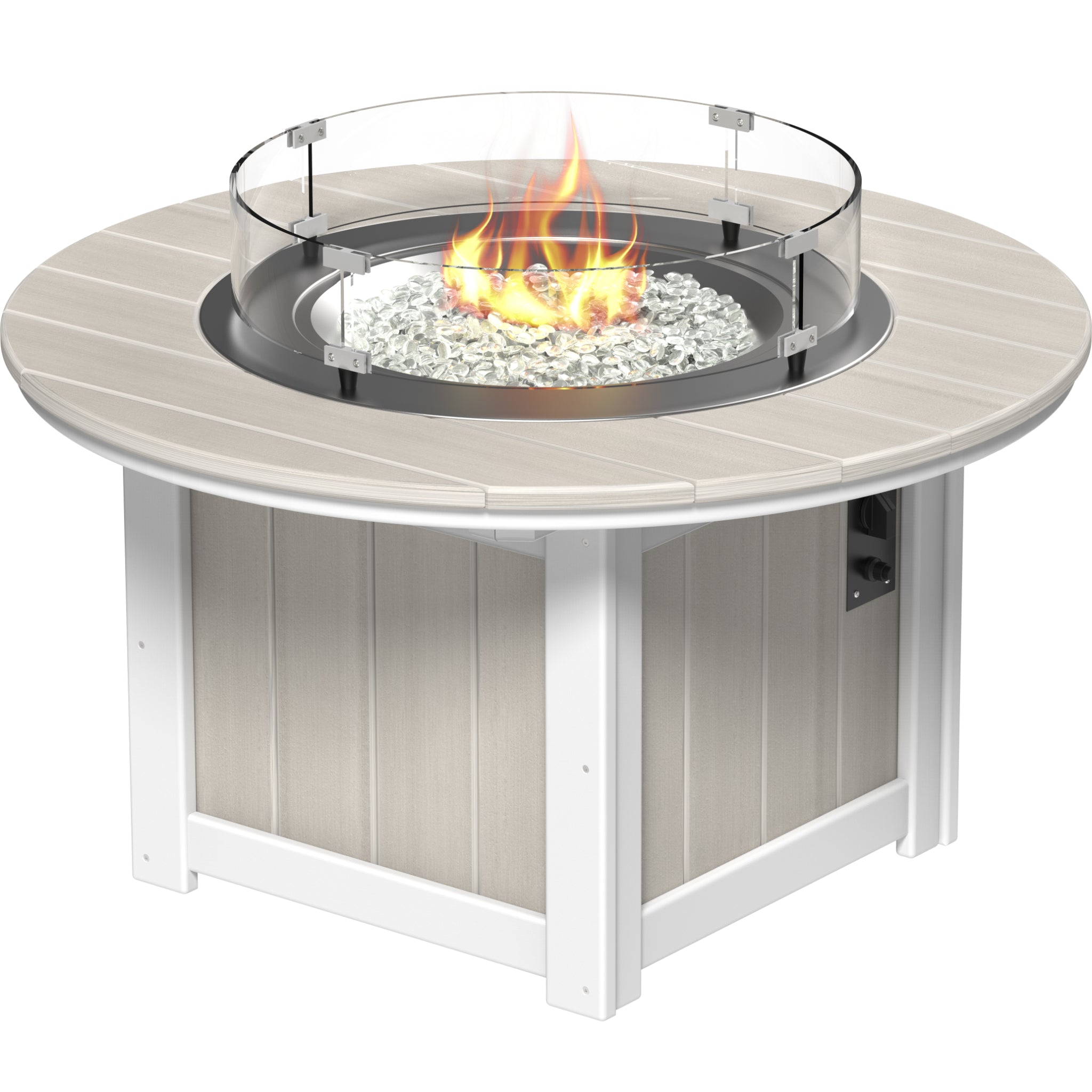 LuxCraft Lumin 46″ Round Fire Pit – Outdoor Poly Patio Fire Pit (LFP46R)