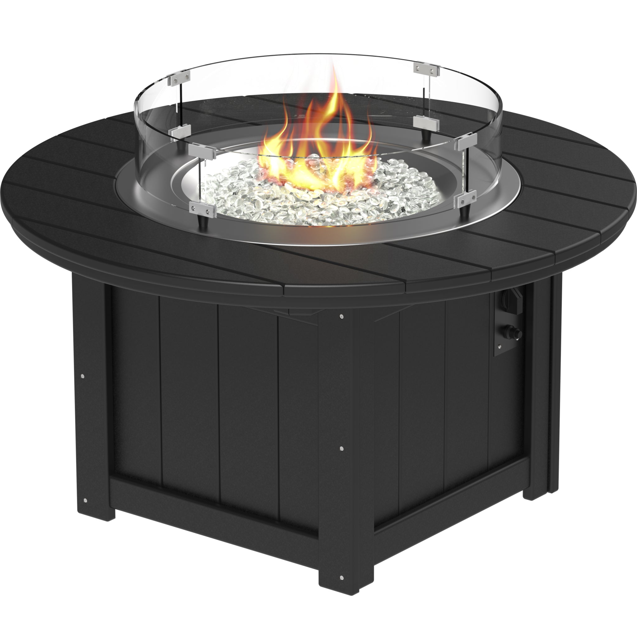 LuxCraft Lumin 46″ Round Fire Pit – Outdoor Poly Patio Fire Pit (LFP46R)