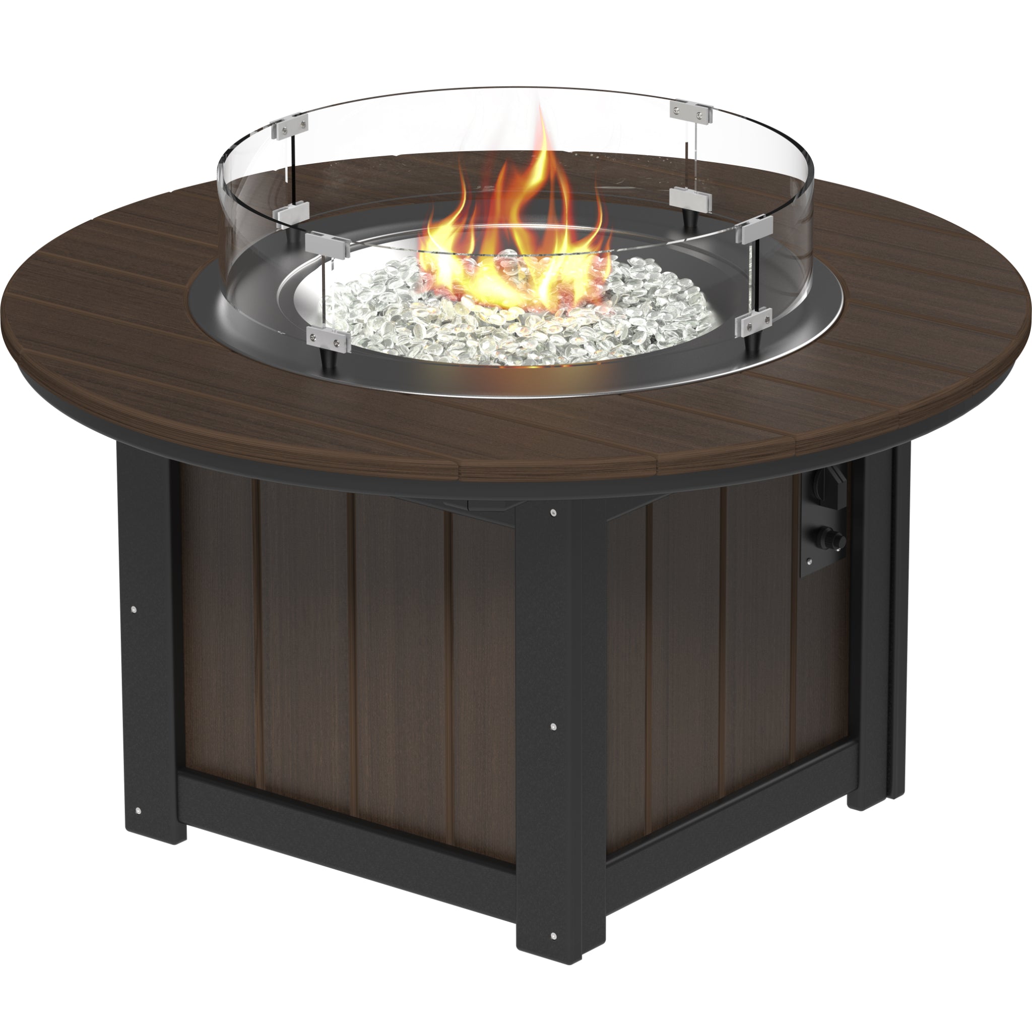LuxCraft Lumin 46″ Round Fire Pit – Outdoor Poly Patio Fire Pit (LFP46R)