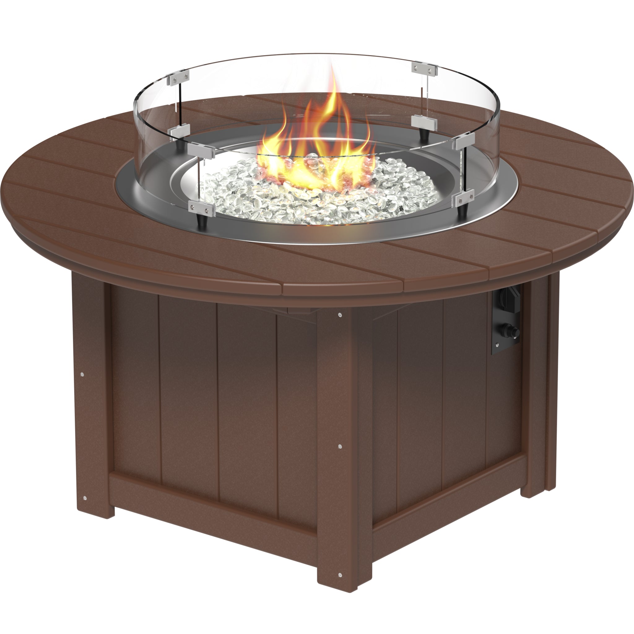 LuxCraft Lumin 46″ Round Fire Pit – Outdoor Poly Patio Fire Pit (LFP46R)