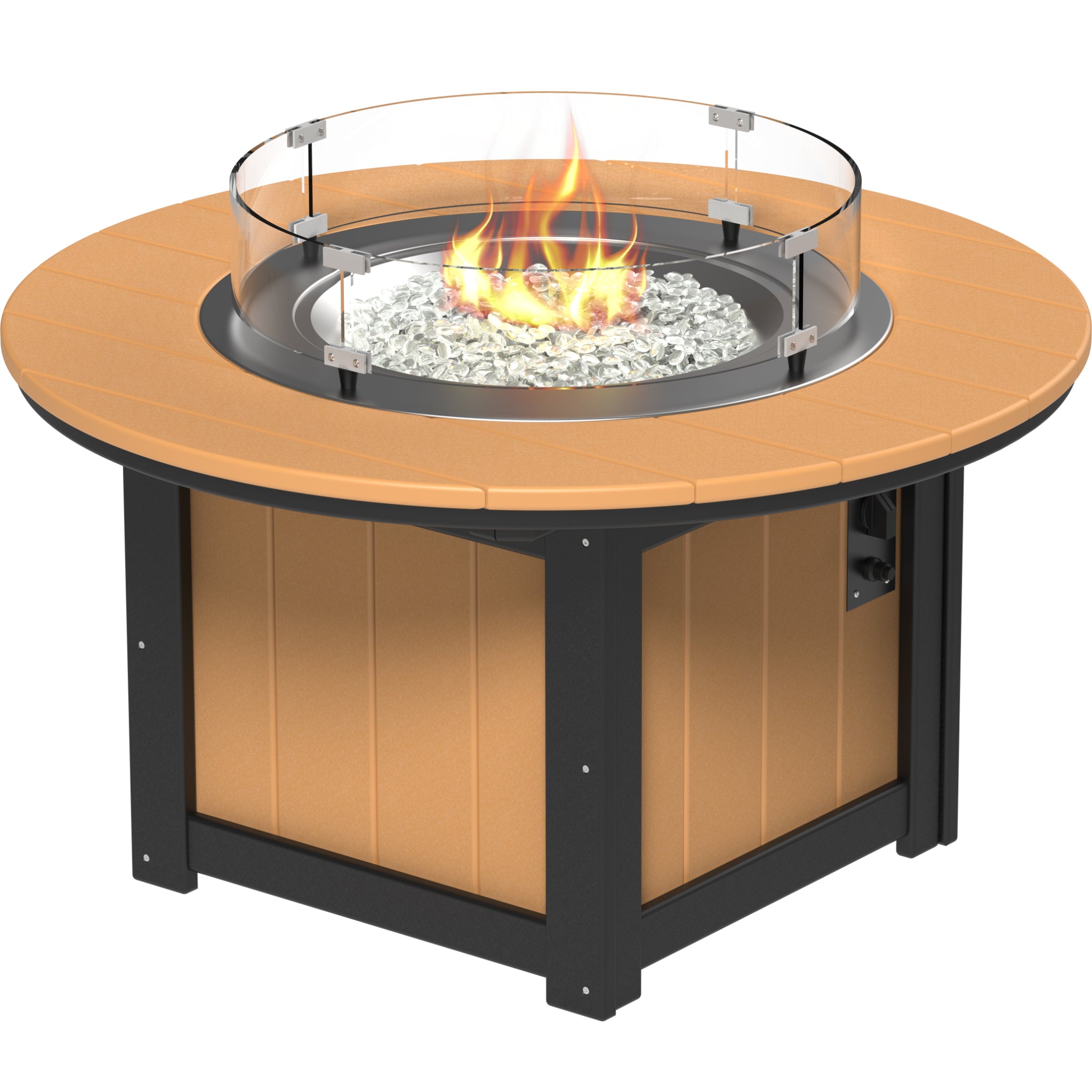 LuxCraft Lumin 46″ Round Fire Pit – Outdoor Poly Patio Fire Pit (LFP46R)