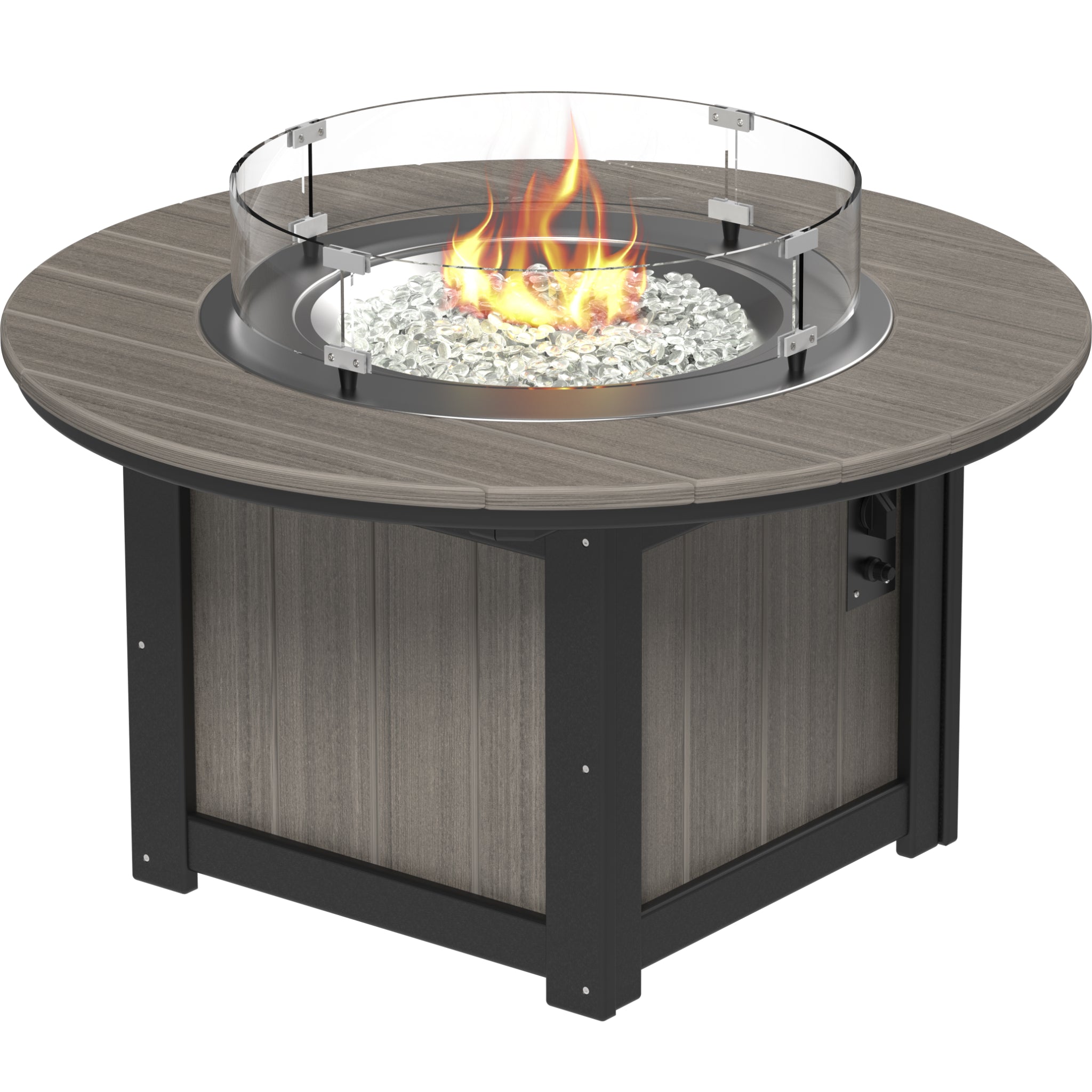 LuxCraft Lumin 46″ Round Fire Pit – Outdoor Poly Patio Fire Pit (LFP46R)