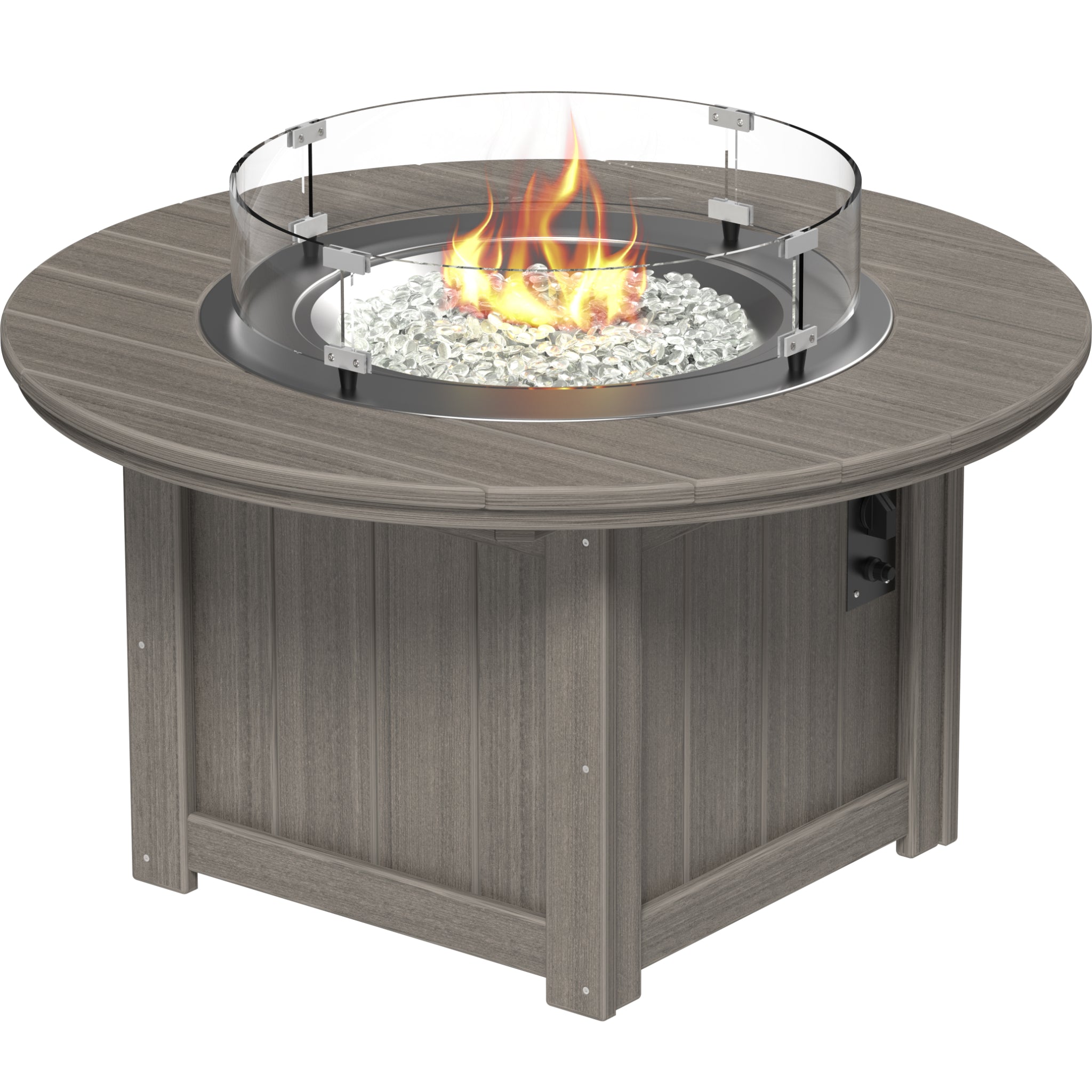 LuxCraft Lumin 46″ Round Fire Pit – Outdoor Poly Patio Fire Pit (LFP46R)