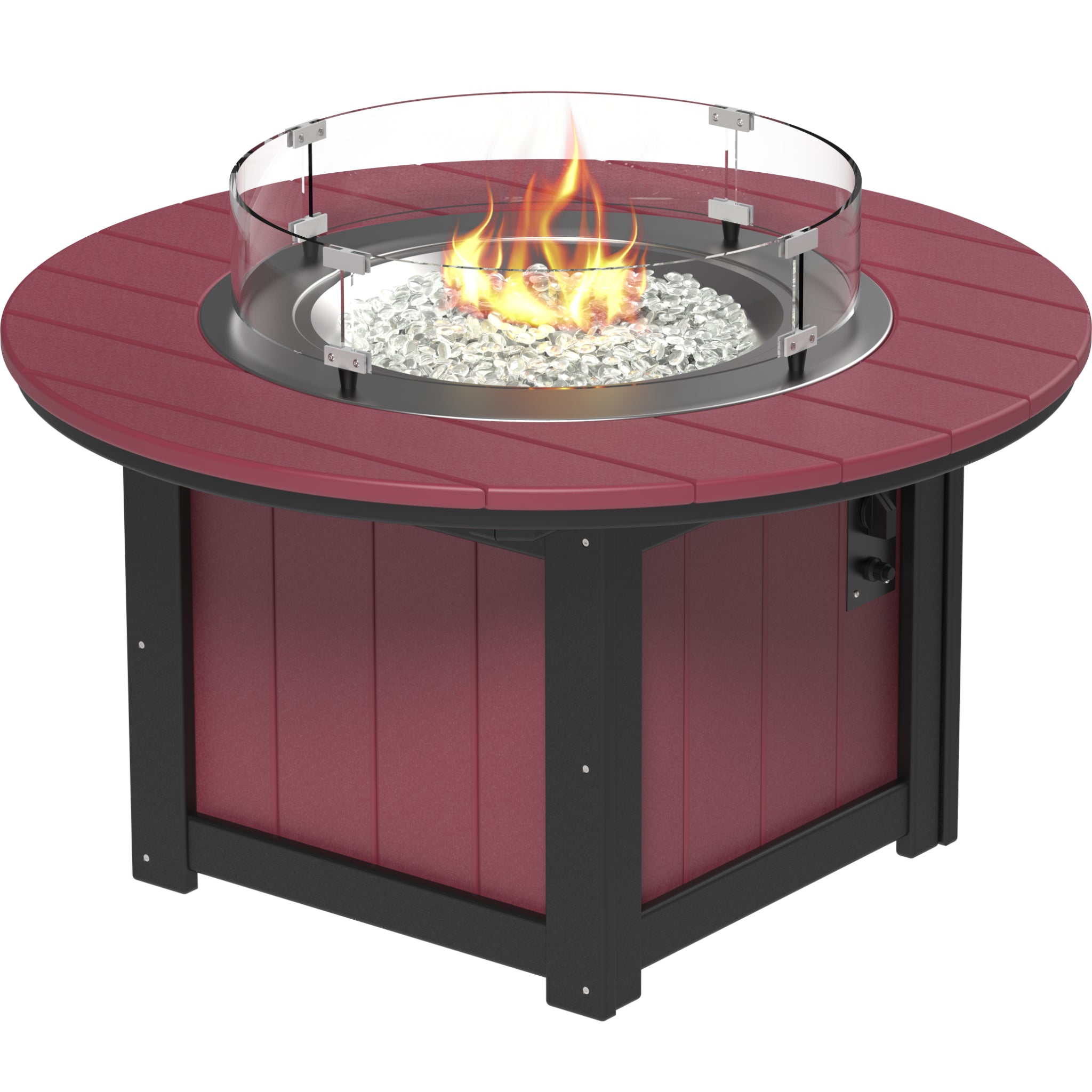 LuxCraft Lumin 46″ Round Fire Pit – Outdoor Poly Patio Fire Pit (LFP46R)