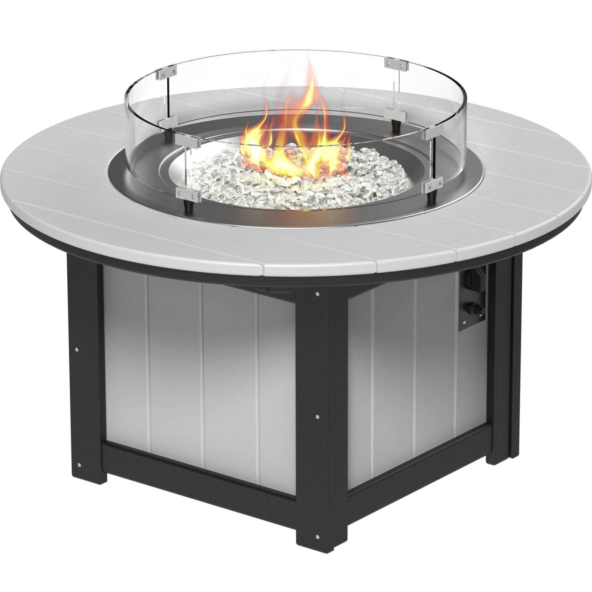 LuxCraft Lumin 46″ Round Fire Pit – Outdoor Poly Patio Fire Pit (LFP46R)