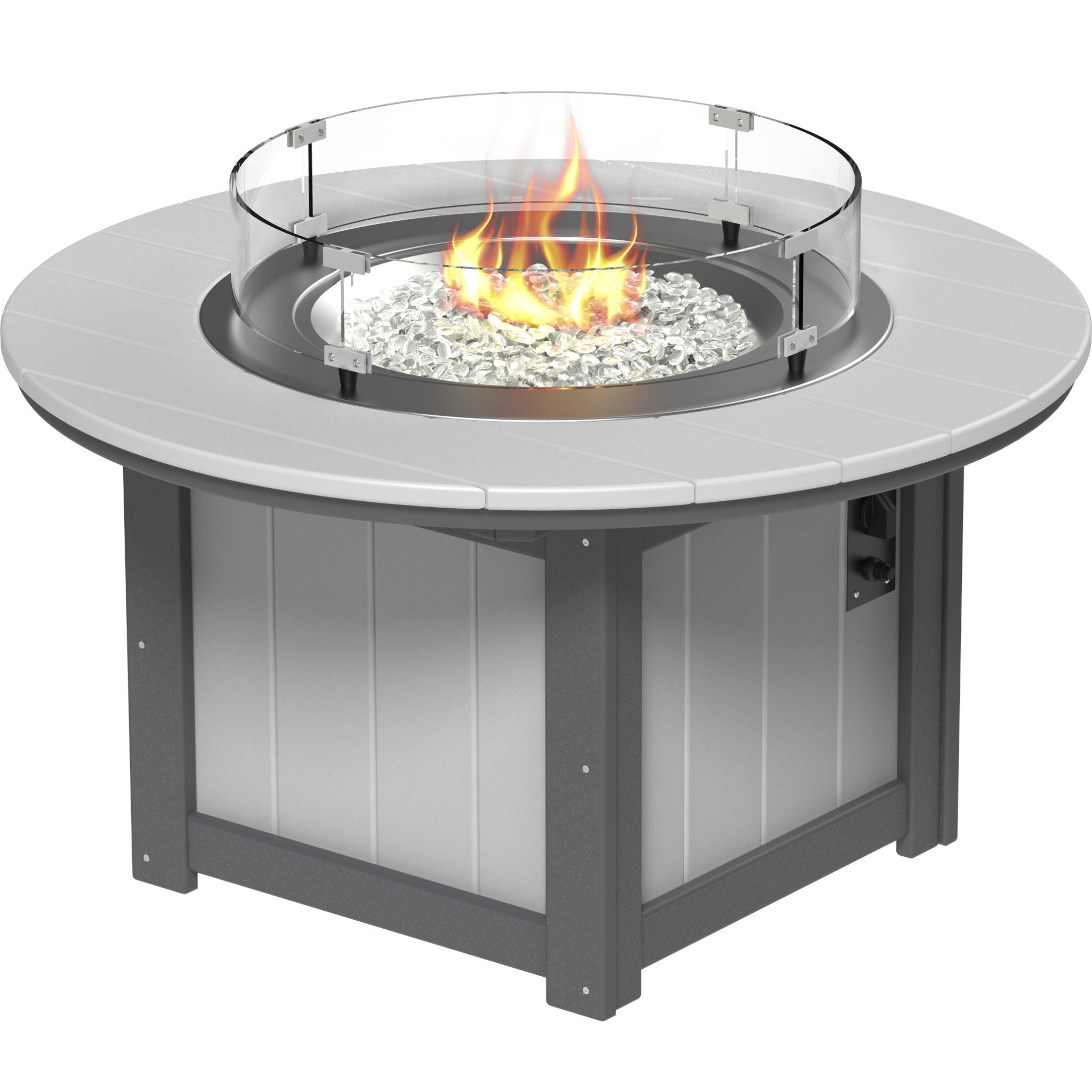 LuxCraft Lumin 46″ Round Fire Pit – Outdoor Poly Patio Fire Pit (LFP46R)