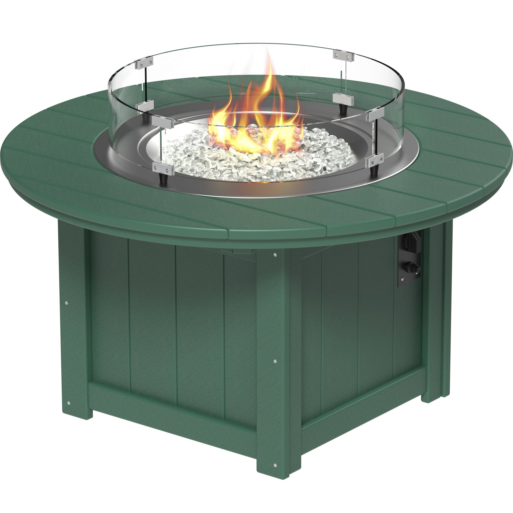 LuxCraft Lumin 46″ Round Fire Pit – Outdoor Poly Patio Fire Pit (LFP46R)