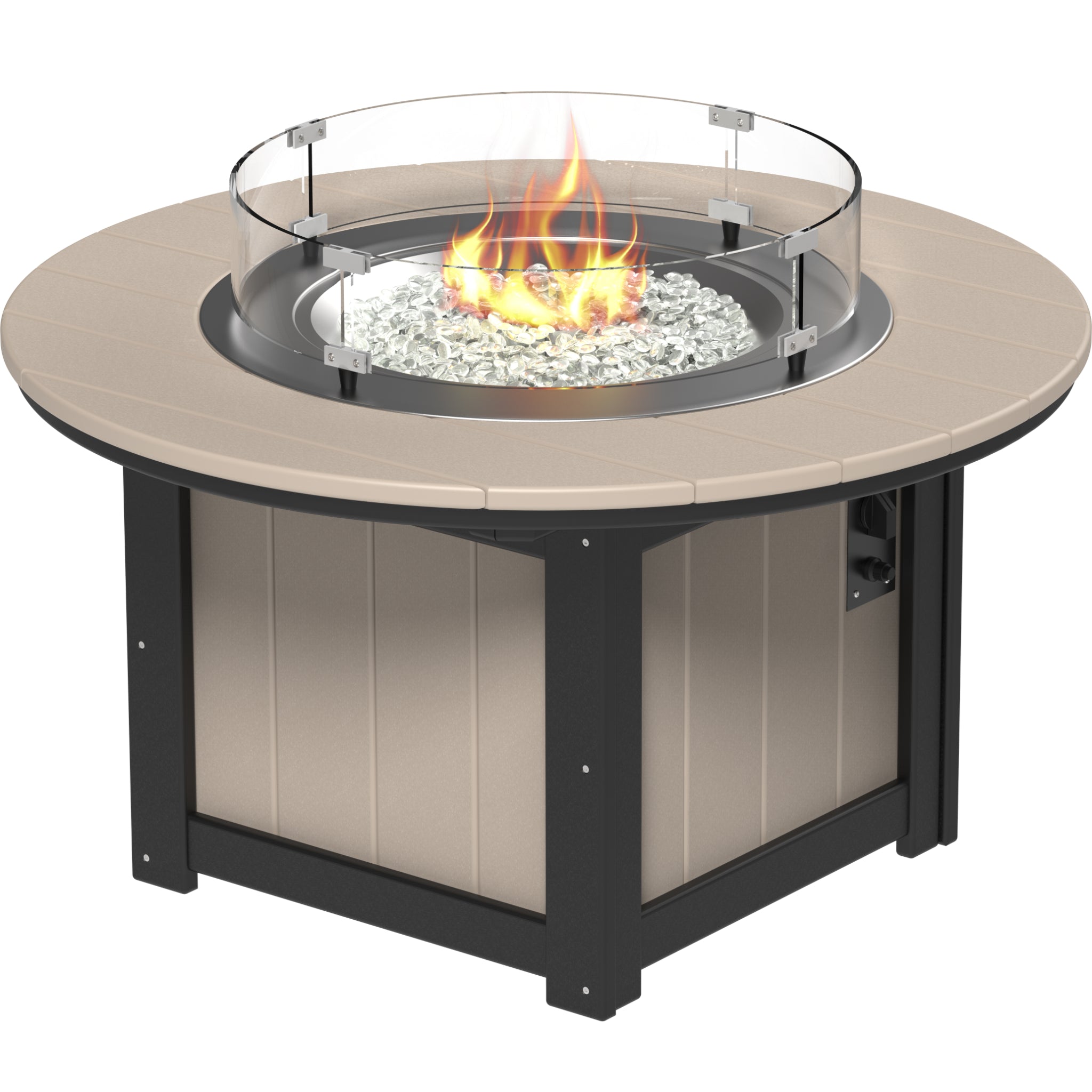 LuxCraft Lumin 46″ Round Fire Pit – Outdoor Poly Patio Fire Pit (LFP46R)