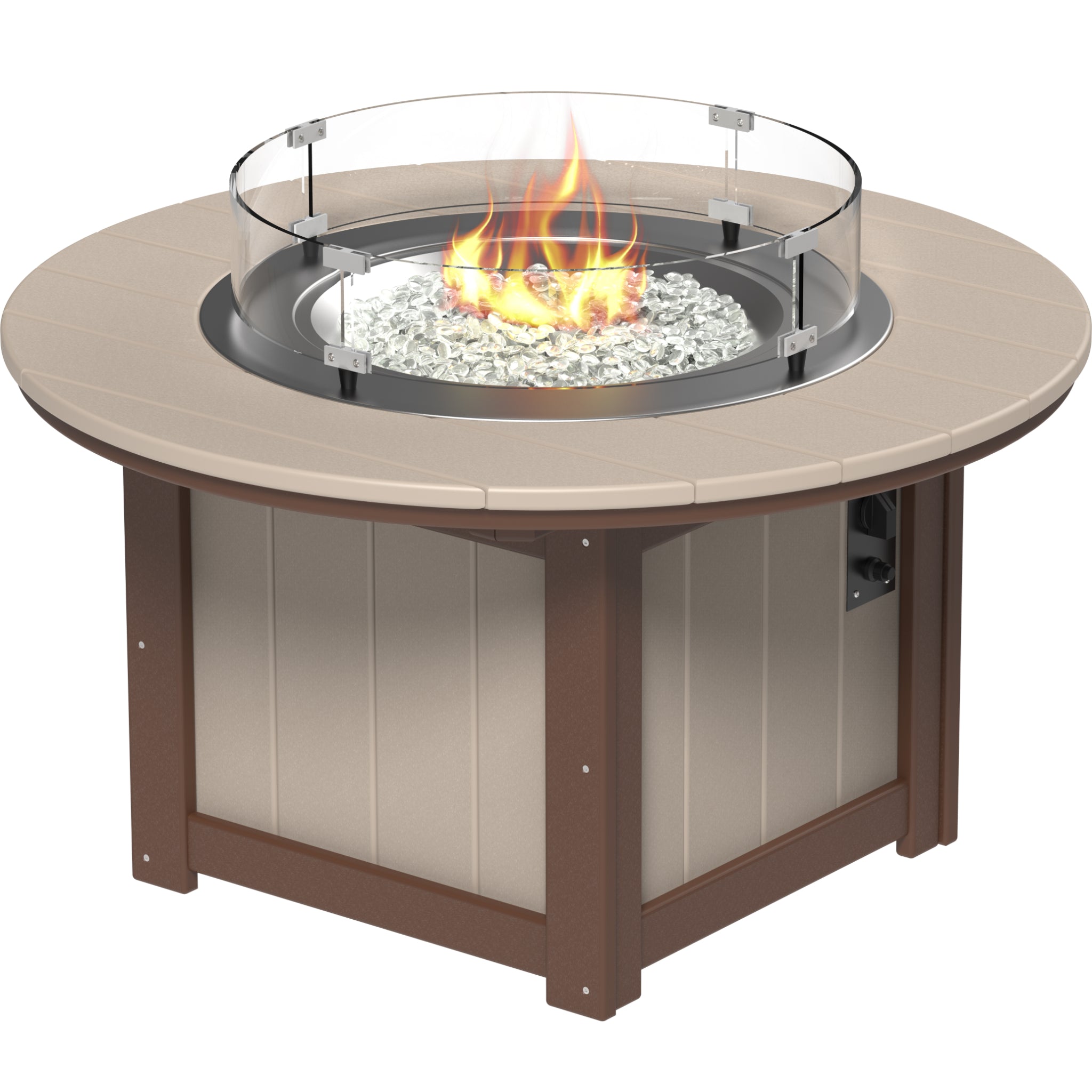 LuxCraft Lumin 46″ Round Fire Pit – Outdoor Poly Patio Fire Pit (LFP46R)