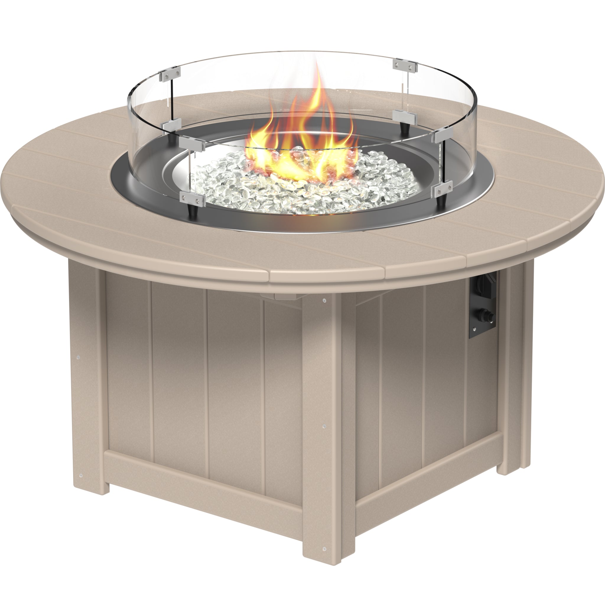 LuxCraft Lumin 46″ Round Fire Pit – Outdoor Poly Patio Fire Pit (LFP46R)