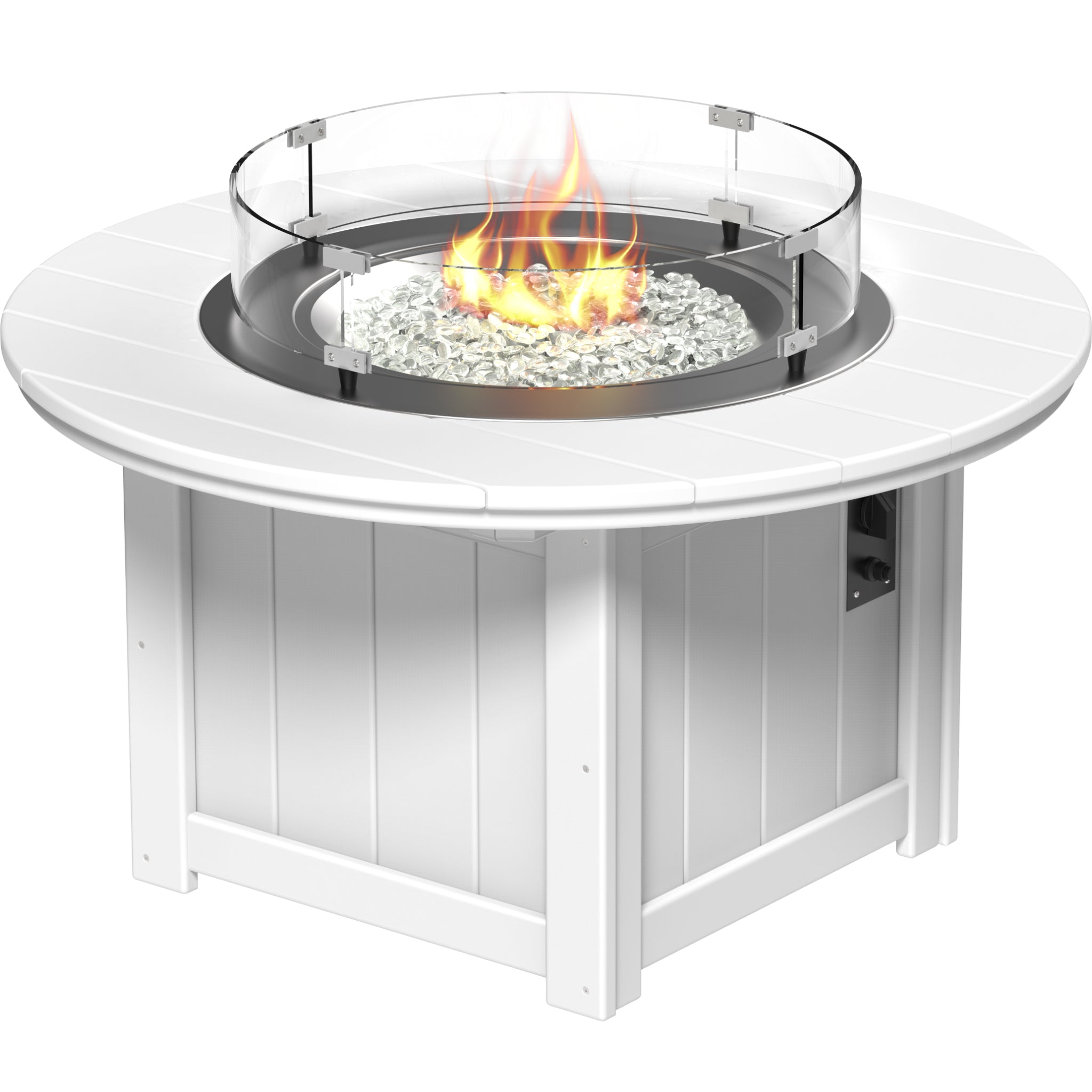LuxCraft Lumin 46″ Round Fire Pit – Outdoor Poly Patio Fire Pit (LFP46R)