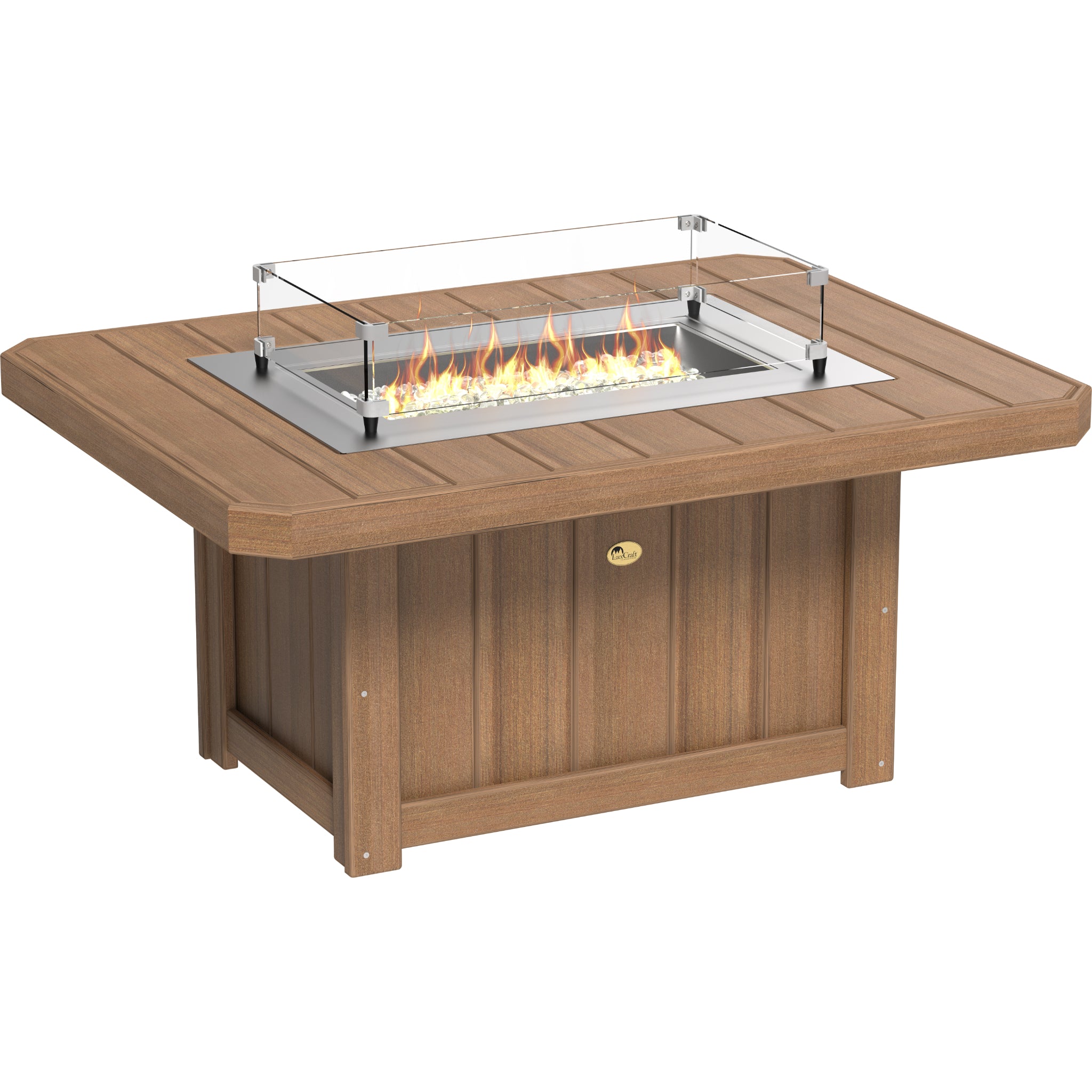 LuxCraft Lumin 51″ Rectangular Fire Pit – Outdoor Poly Patio Fire Pit (LFP51R)