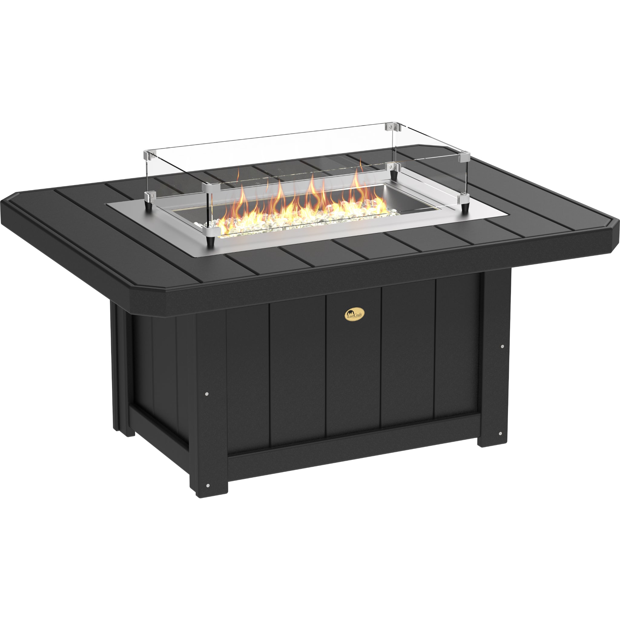 LuxCraft Lumin 51″ Rectangular Fire Pit – Outdoor Poly Patio Fire Pit (LFP51R)