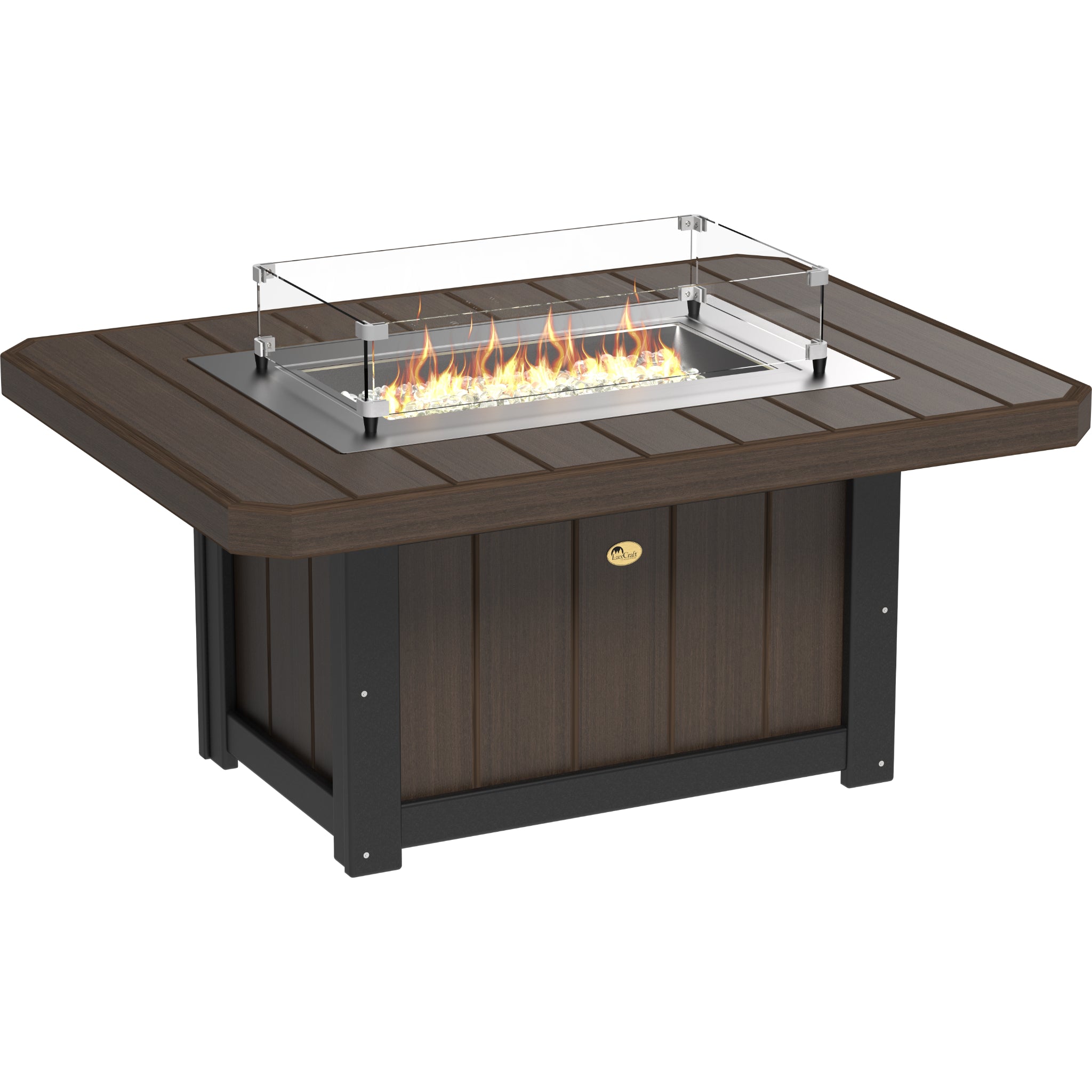 LuxCraft Lumin 51″ Rectangular Fire Pit – Outdoor Poly Patio Fire Pit (LFP51R)