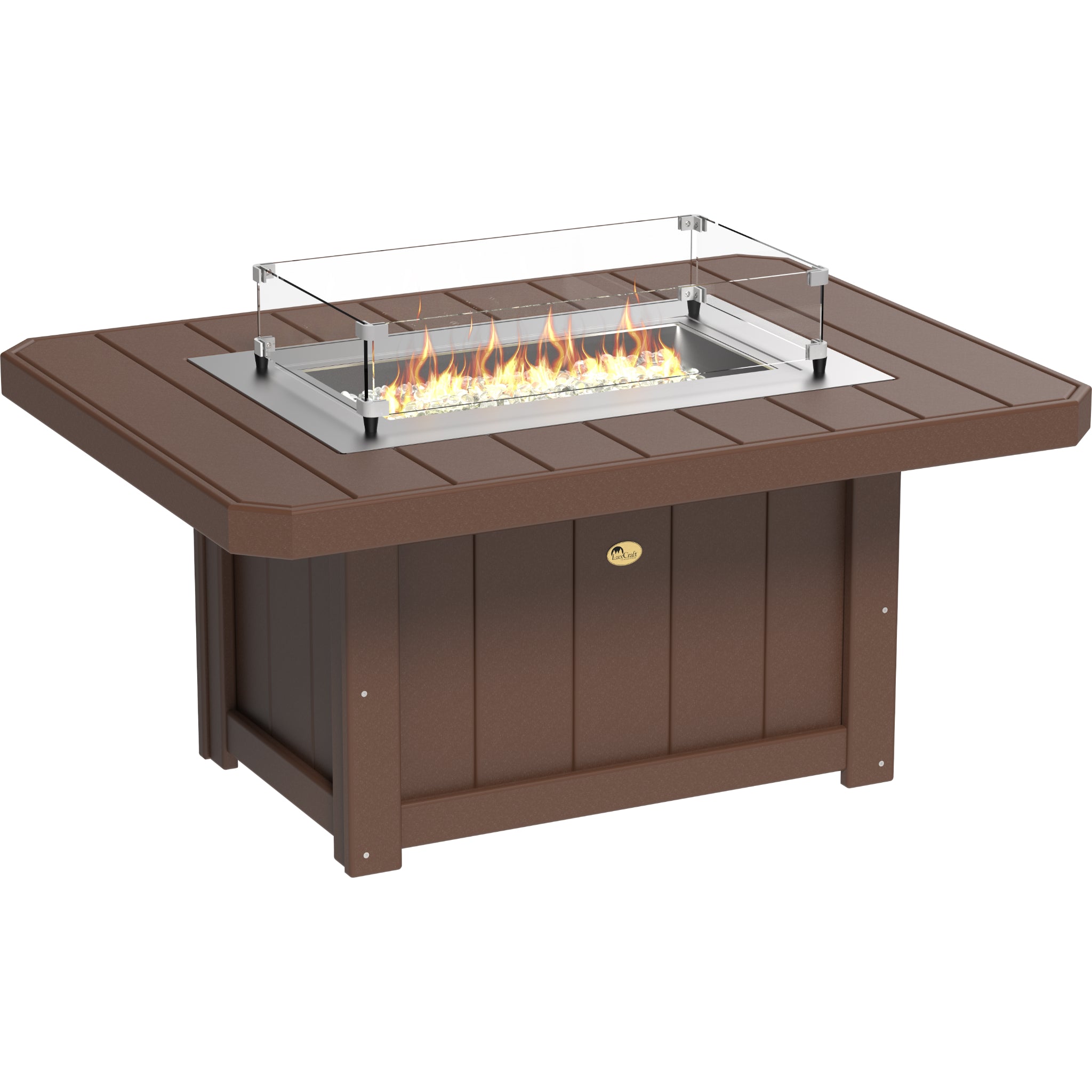 LuxCraft Lumin 51″ Rectangular Fire Pit – Outdoor Poly Patio Fire Pit (LFP51R)