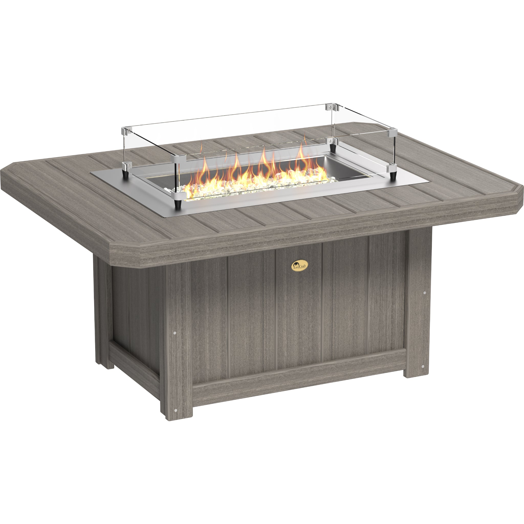 LuxCraft Lumin 51″ Rectangular Fire Pit – Outdoor Poly Patio Fire Pit (LFP51R)