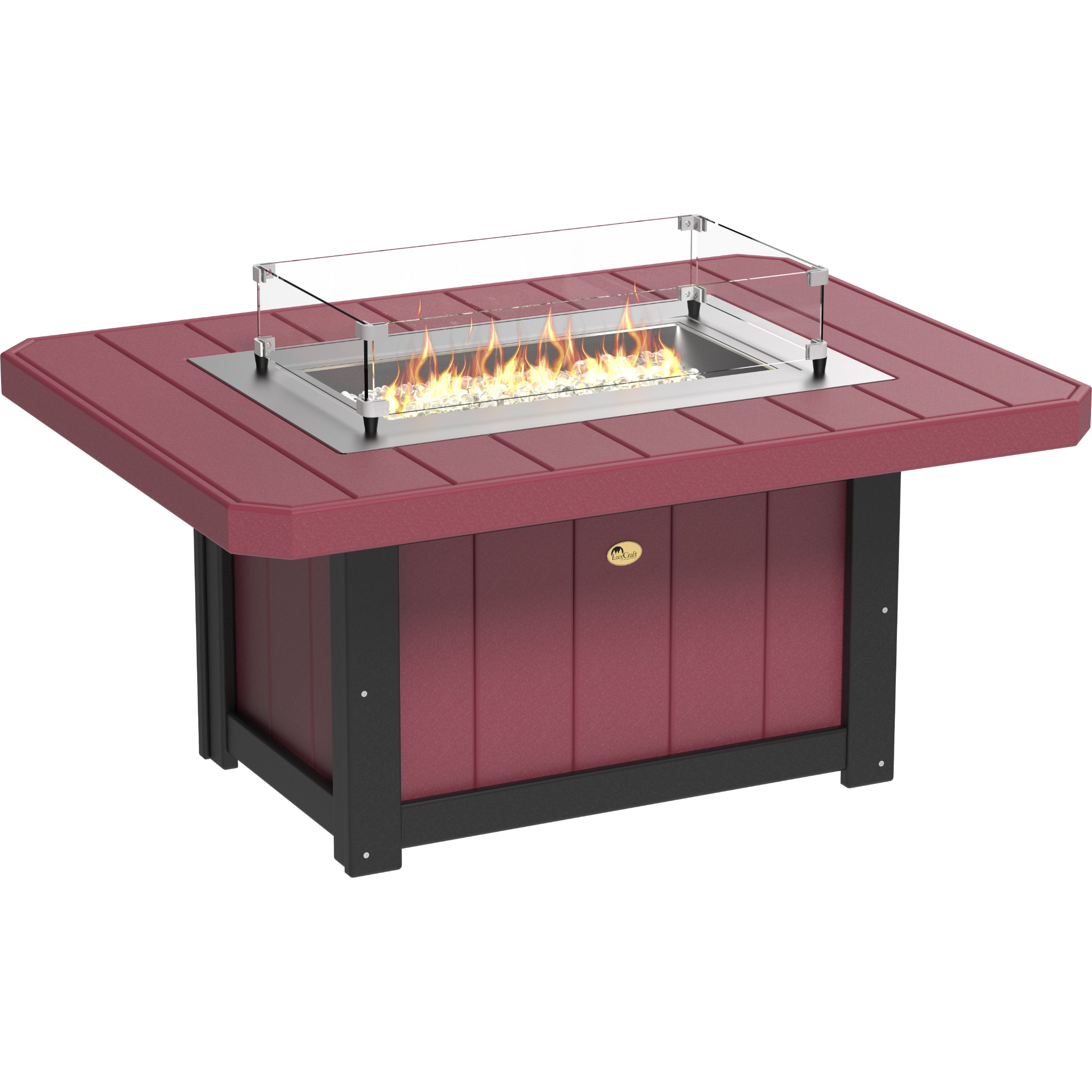 LuxCraft Lumin 51″ Rectangular Fire Pit – Outdoor Poly Patio Fire Pit (LFP51R)