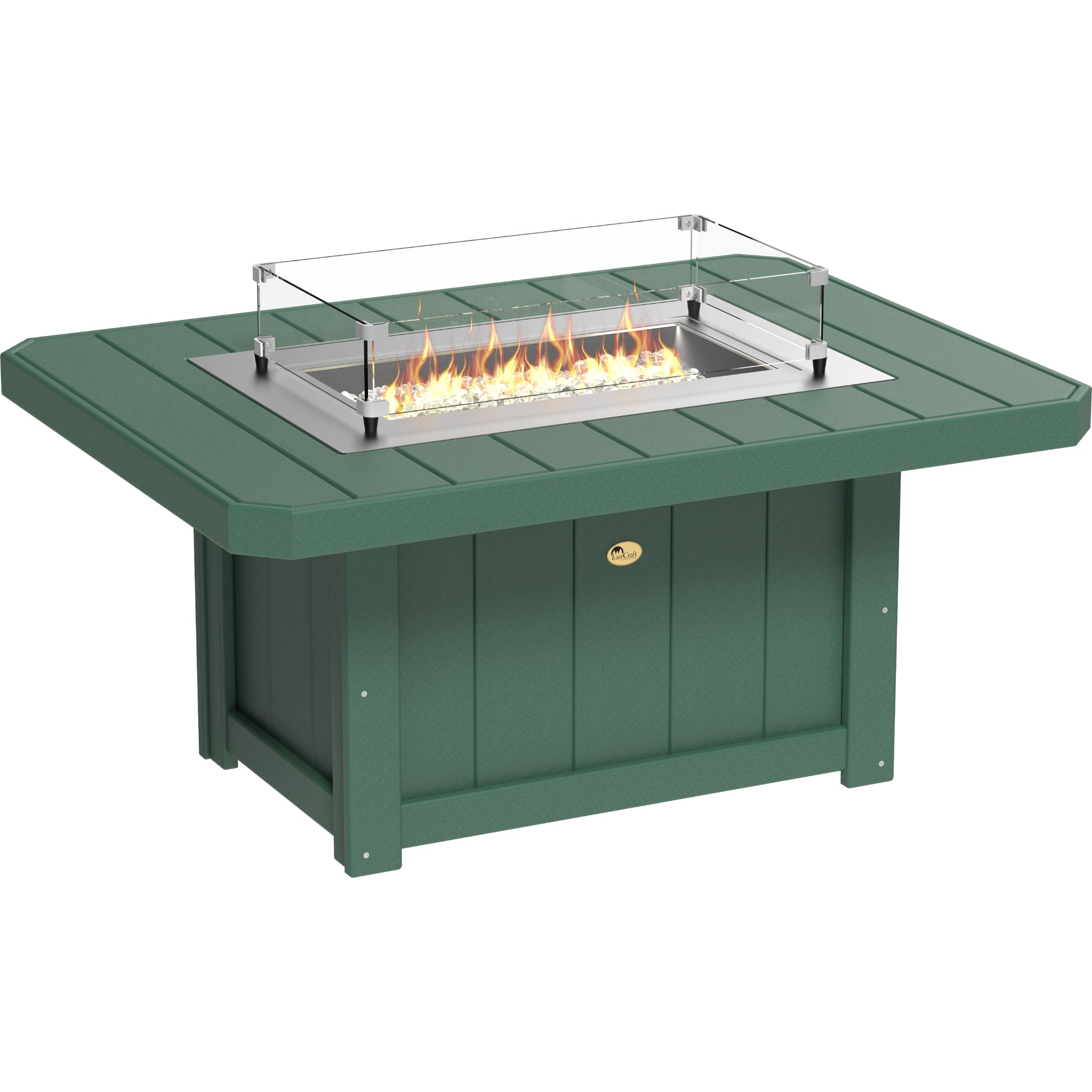 LuxCraft Lumin 51″ Rectangular Fire Pit – Outdoor Poly Patio Fire Pit (LFP51R)