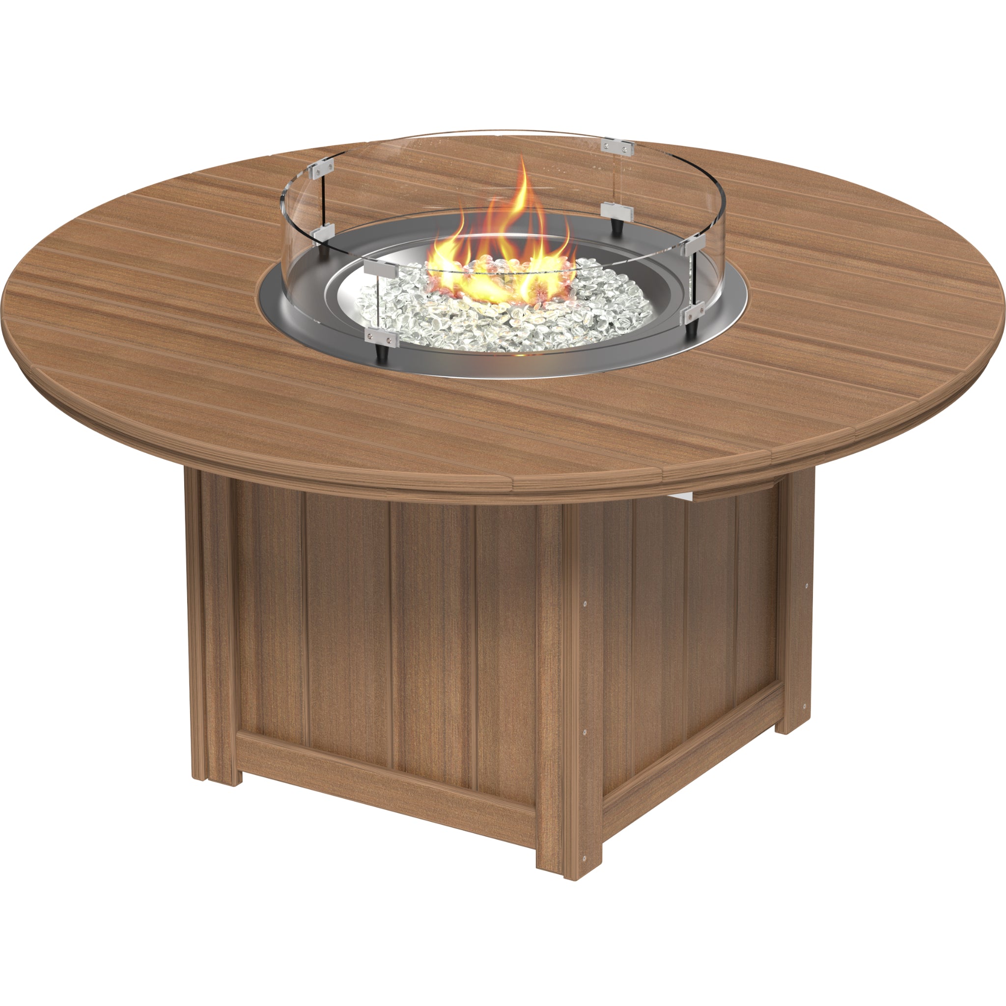 LuxCraft Lumin 60″ Round Fire Table – Outdoor Poly Patio Bar Height Fire Table (LFT60R)