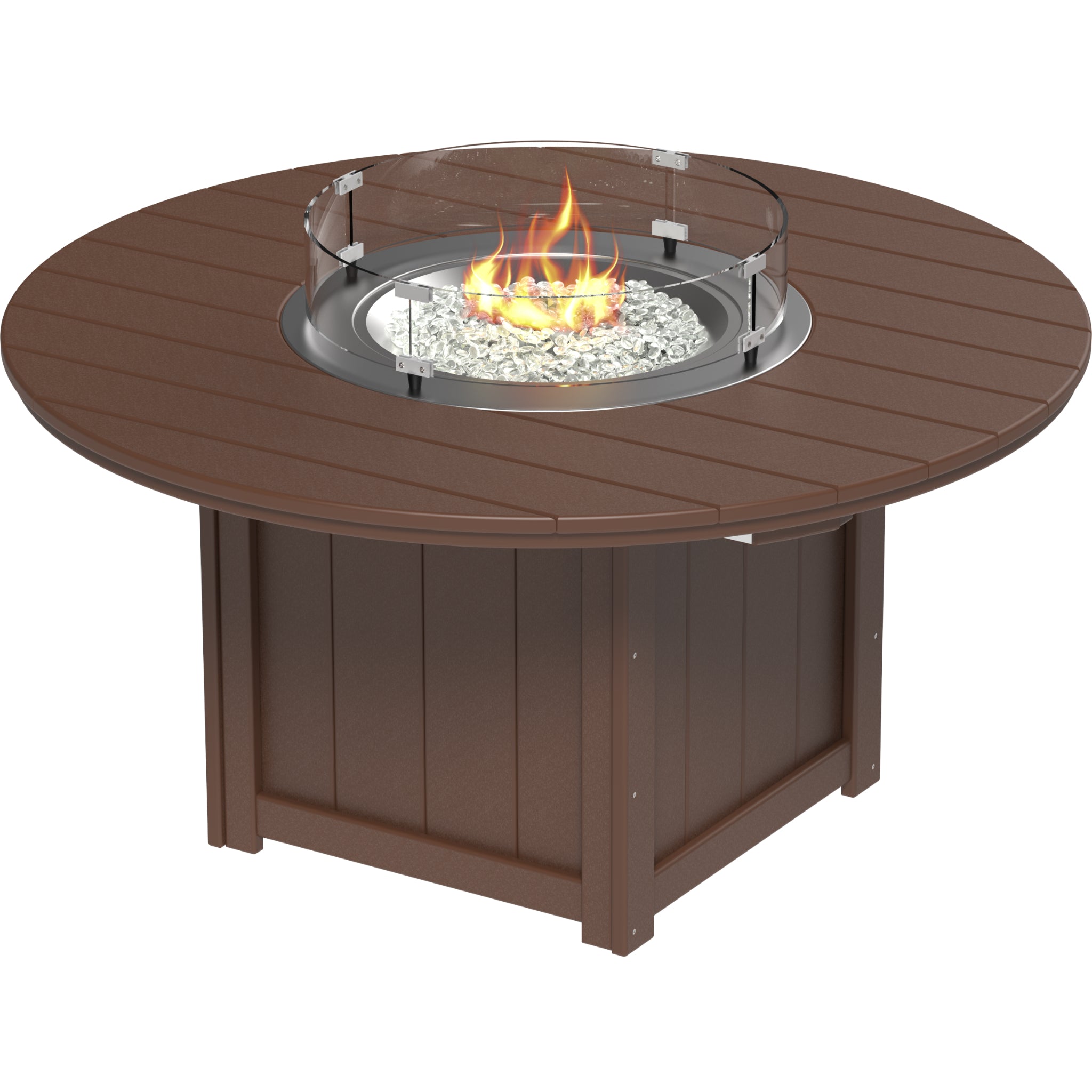 LuxCraft Lumin 60″ Round Fire Table – Outdoor Poly Patio Dining Height Fire Table (LFT60R)