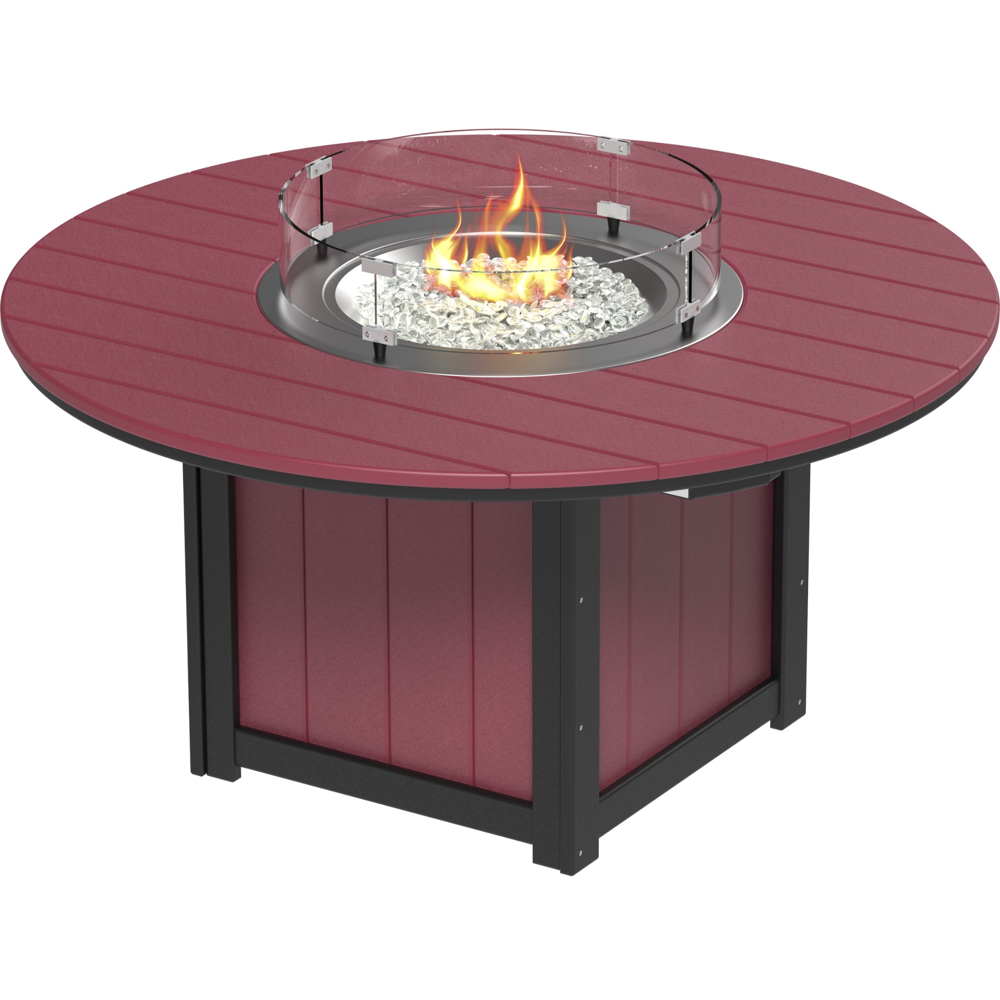 LuxCraft Lumin 60″ Round Fire Table – Outdoor Poly Patio Dining Height Fire Table (LFT60R)