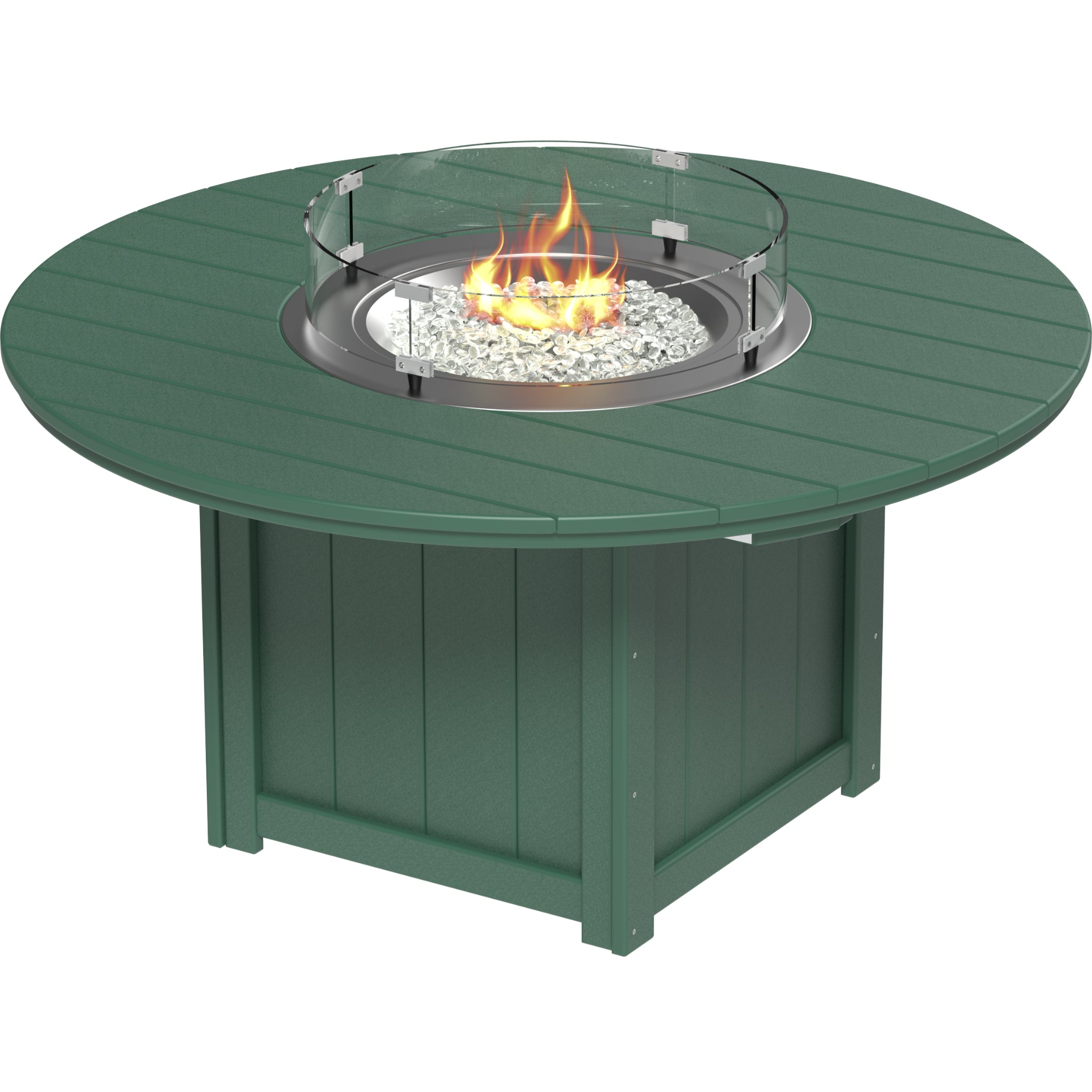 LuxCraft Lumin 60″ Round Fire Table – Outdoor Poly Patio Dining Height Fire Table (LFT60R)