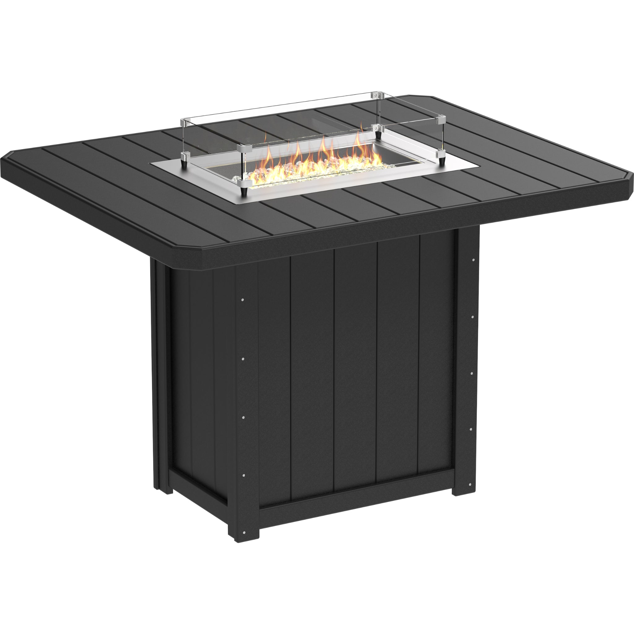 LuxCraft Lumin 62″ Rectangular Fire Table – Outdoor Poly Patio Bar Height Fire Table (LFT62R)